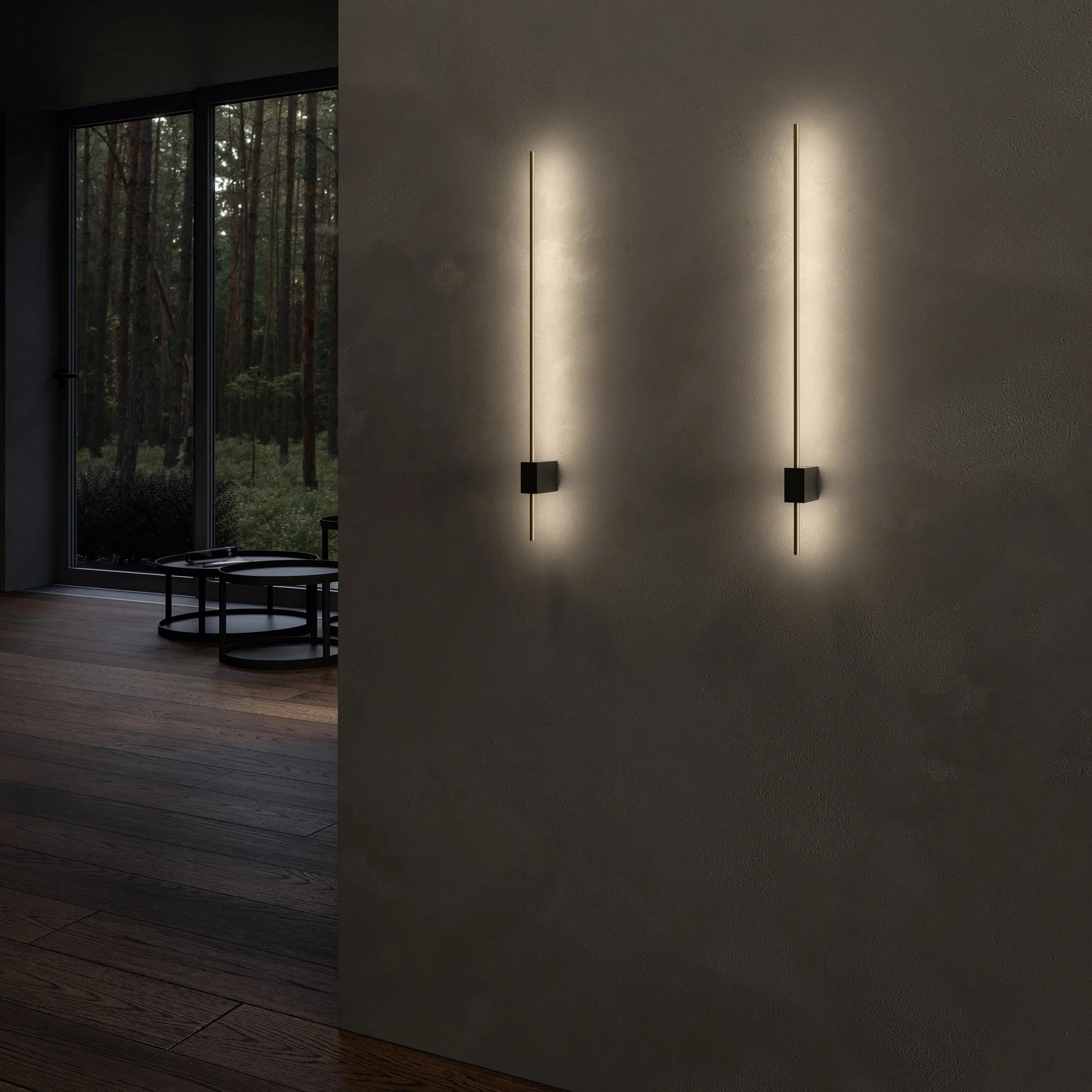 Pars Indoor LED Wall Light - Various Style & Black With Gold Finish - Image 4