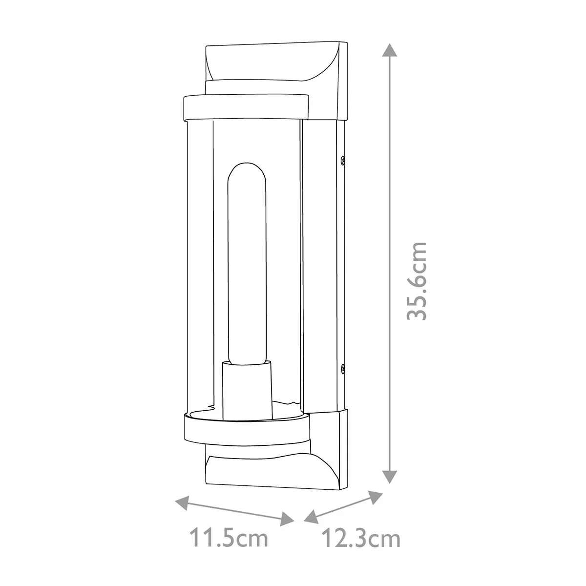 Pearson 1 Light Medium Wall Lantern - Burnished Bronze/Textured Black E27 IP44 - Image 12