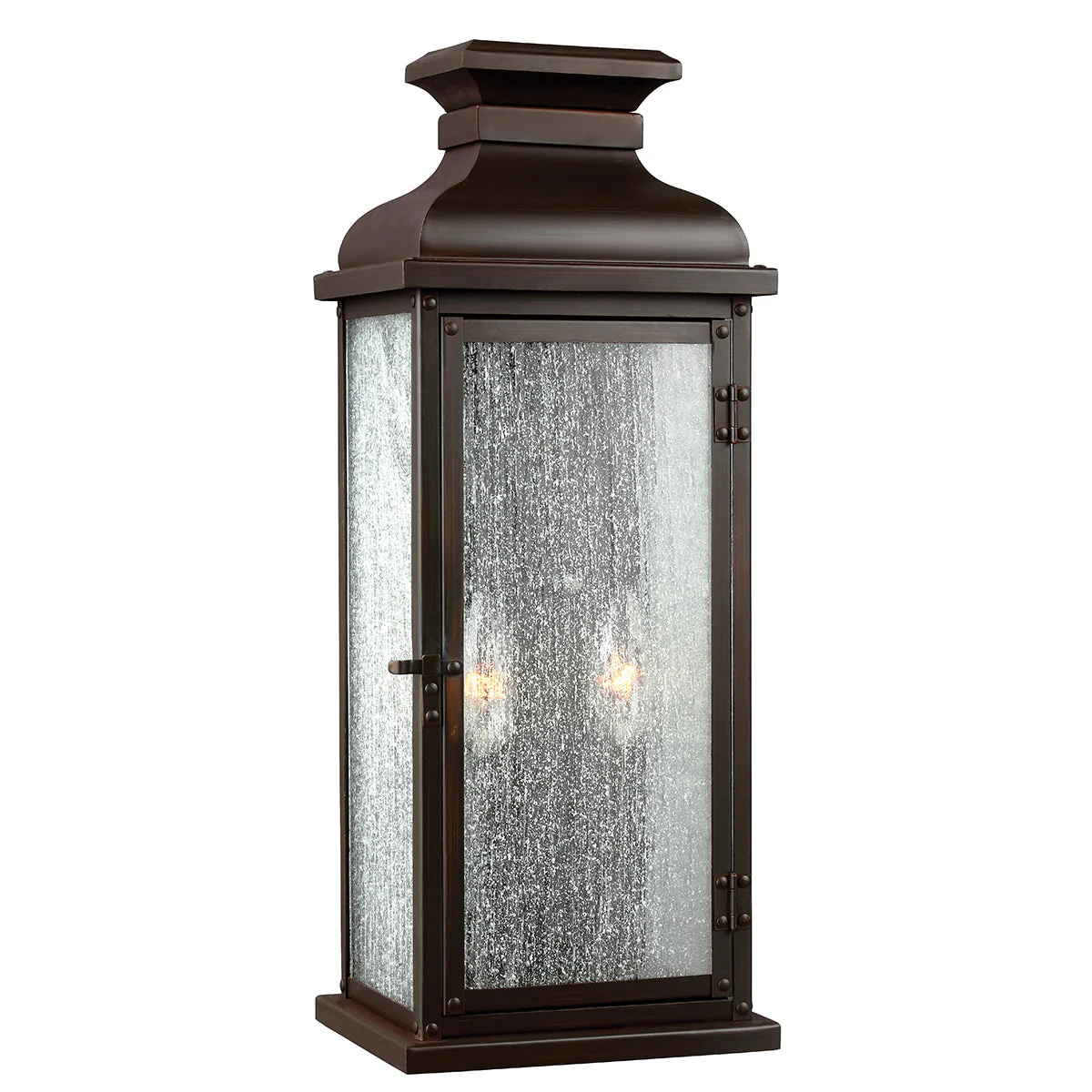 Pediment 2Lt  Wall Lantern - Dark Aged Copper Finish