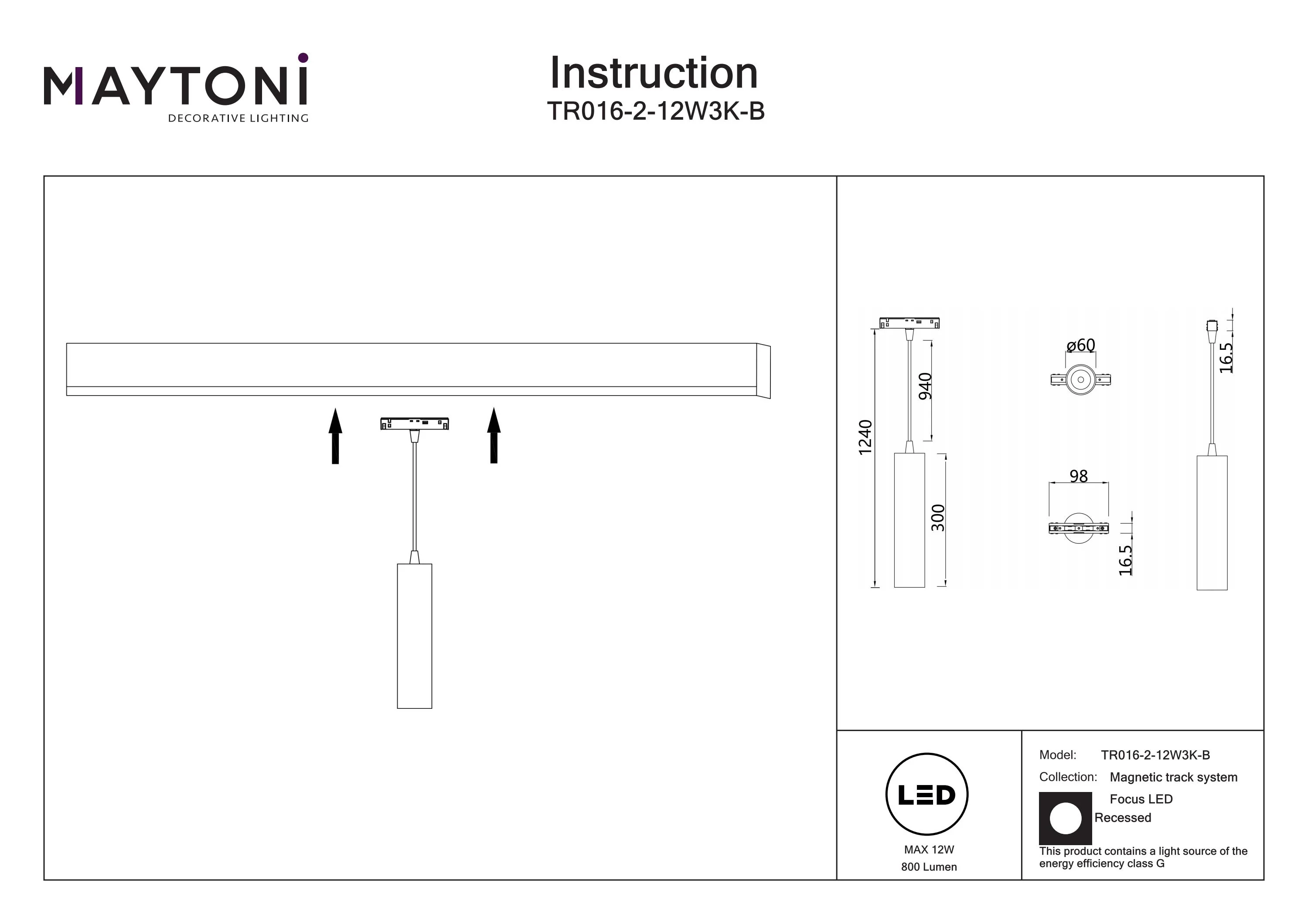Pendant track luminaire Focus Led S35 12W 24° - Image 5
