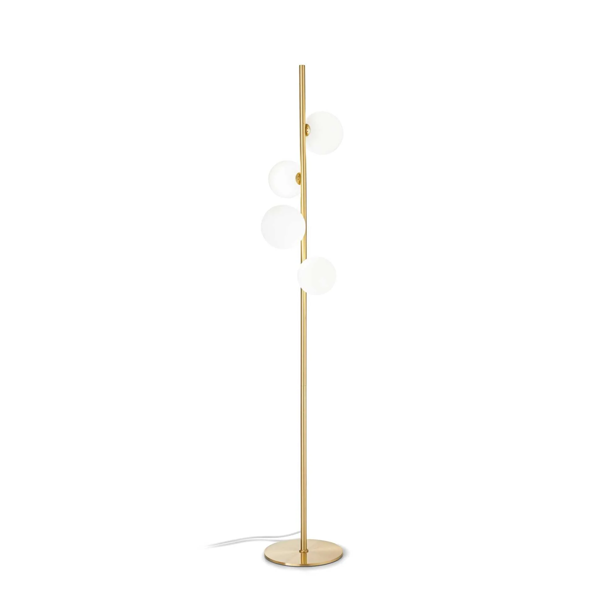 Perlage Floor Lamp - Amber/ Brass/Black Finish