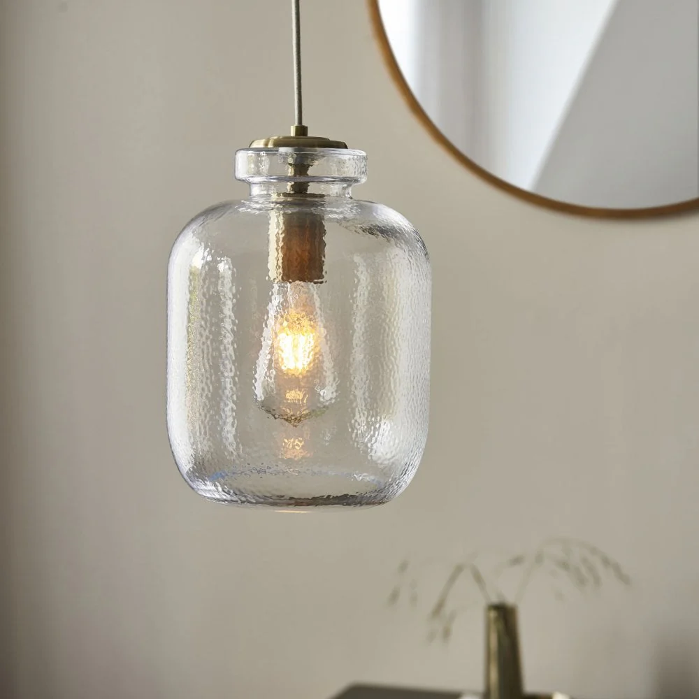 Perry 1Lt Clear Glass Bottle Pendant - Image 2