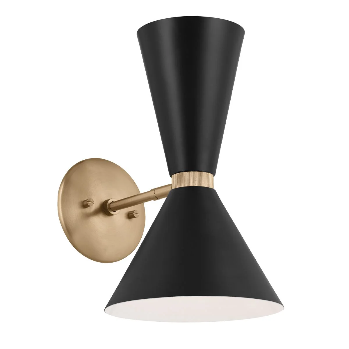 Phix 1 arm, 2 light up and down Wall Light - Champagne & Black