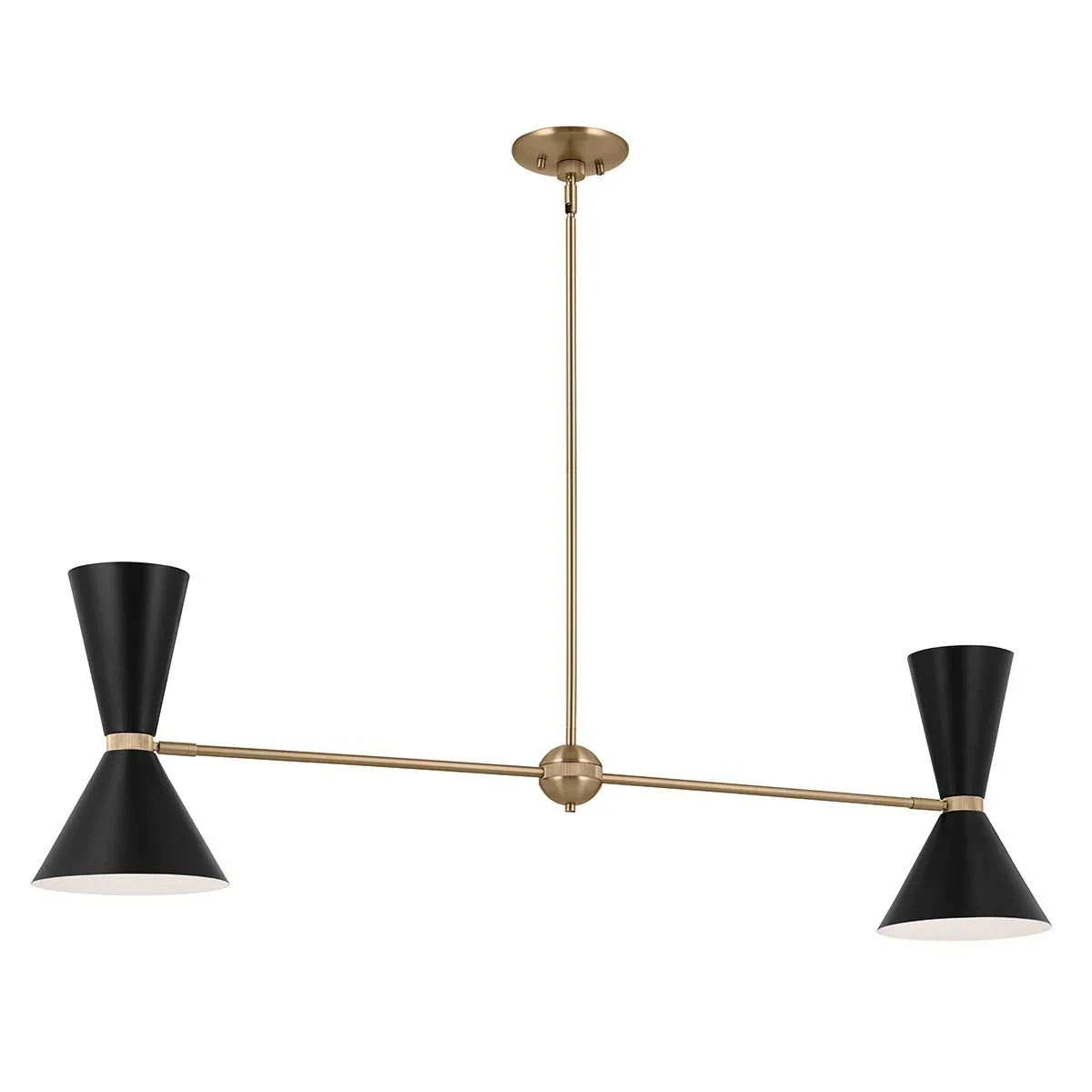Phix 4 light 2 arm up and down linear Chandelier - Champagne & Black