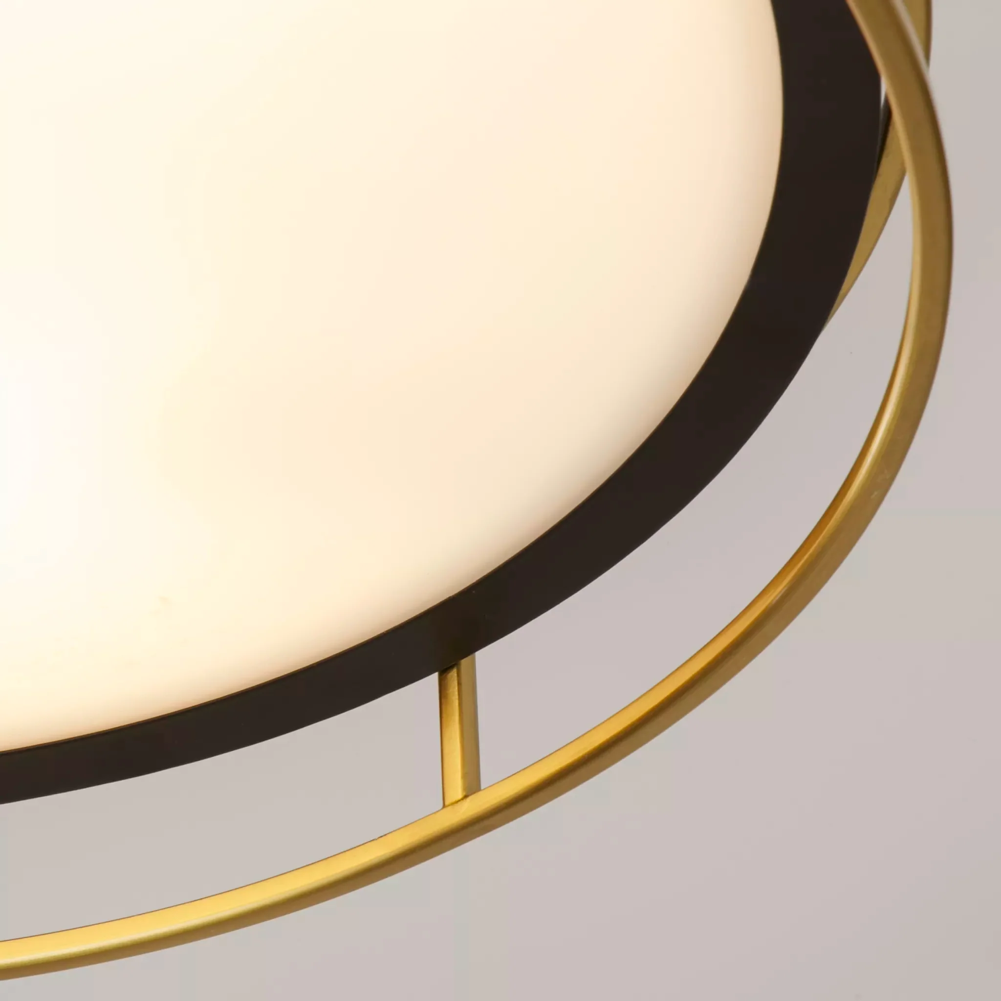 Phoenix 2/3Lt Flush Light- Black, Brass/Chrome  Metal & Frosted Glass - Image 9