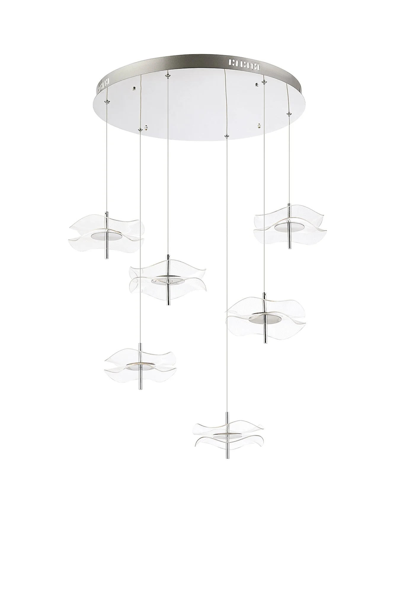Pisa Cluster Ceiling Light, 6 x 6W LED, 4000K, 2800lm, Polished Chrome, 3yrs Warranty