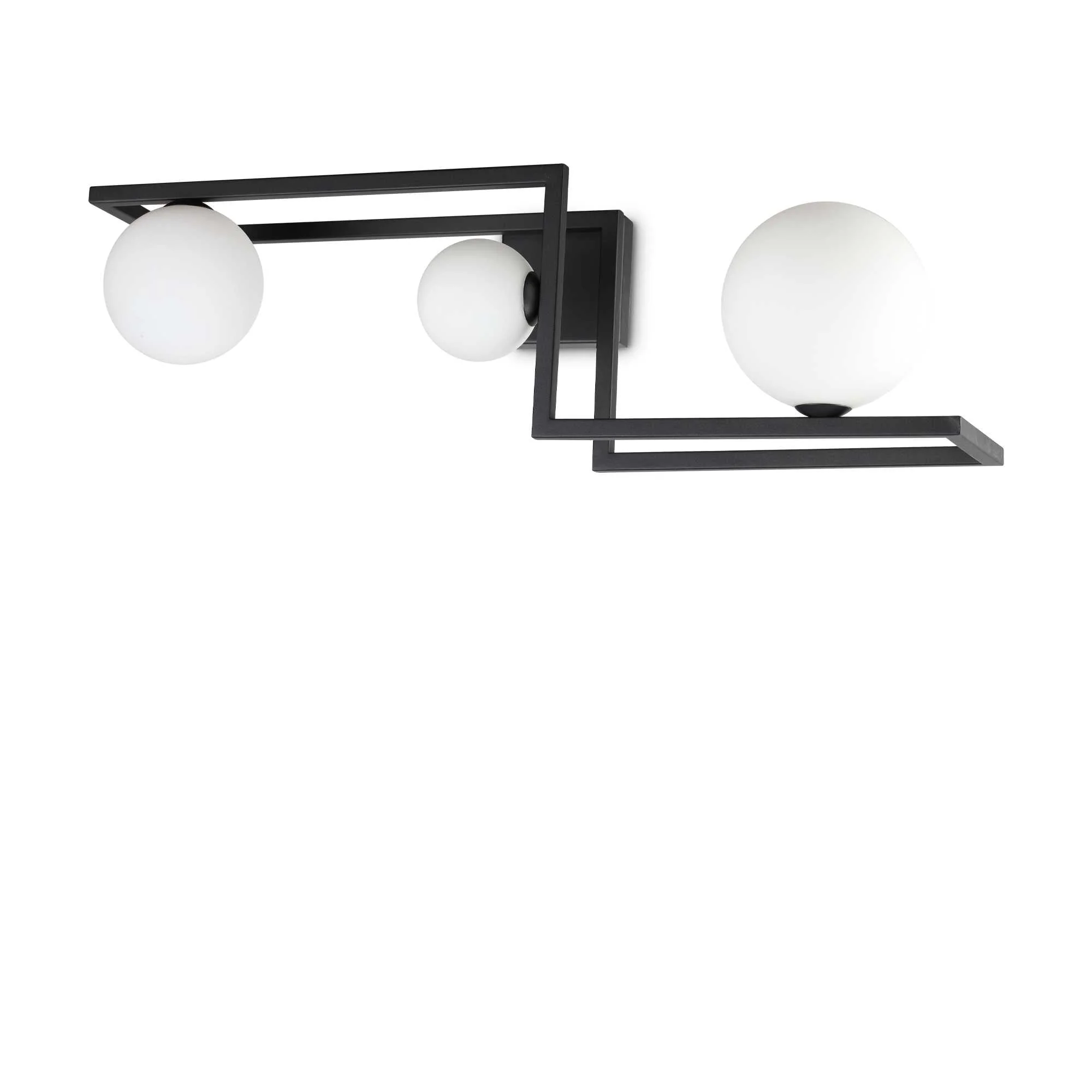 Angolo 3Lt Semi-Flush Light - Black/Brass Finish