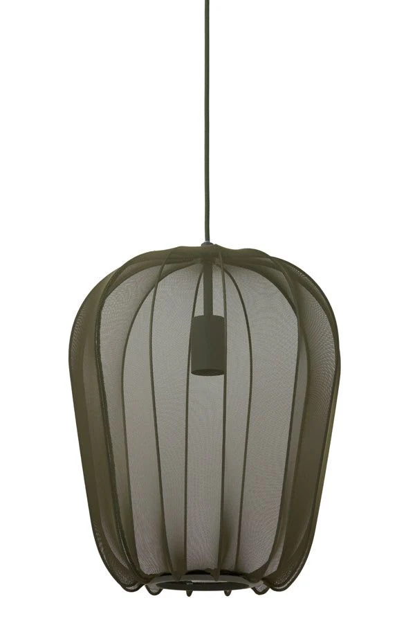 Plumeria Small/Medium/Large/Wide Hanging Lamp - Dark Green & Sand Finish