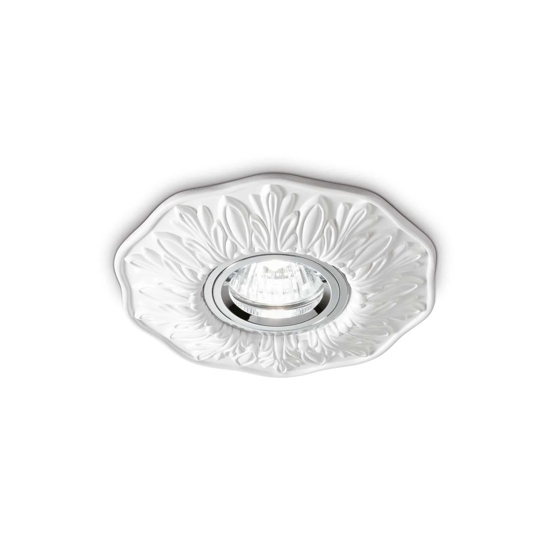 Polka Recessed Ceiling Light Fitting - White/Burnish/Brass Finish
