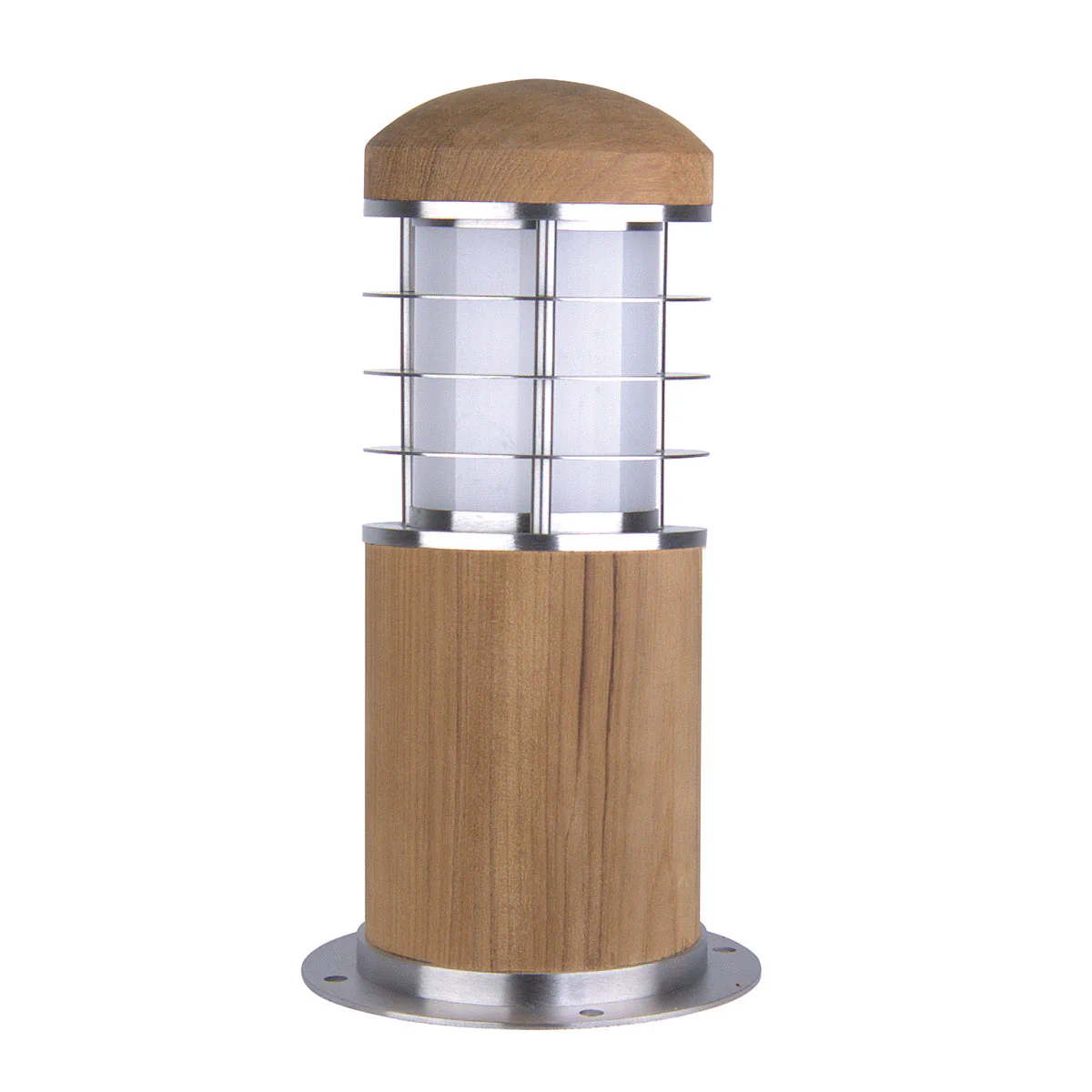 Poole Small/Large Bollard – Teak & Steel Finish
