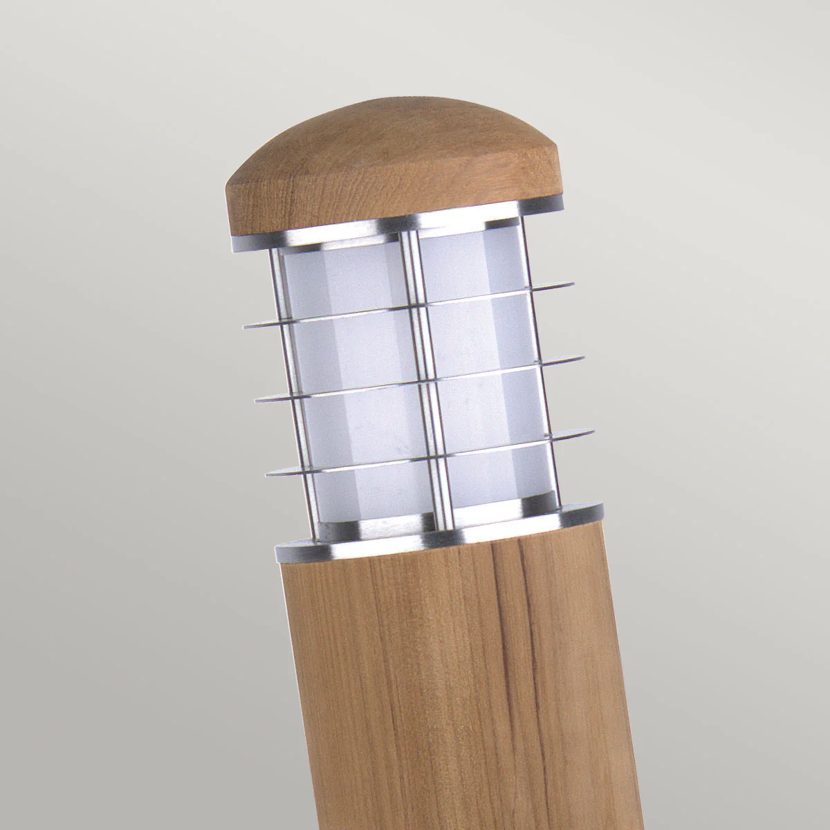 Poole Small/Large Bollard – Teak & Steel Finish - Image 2