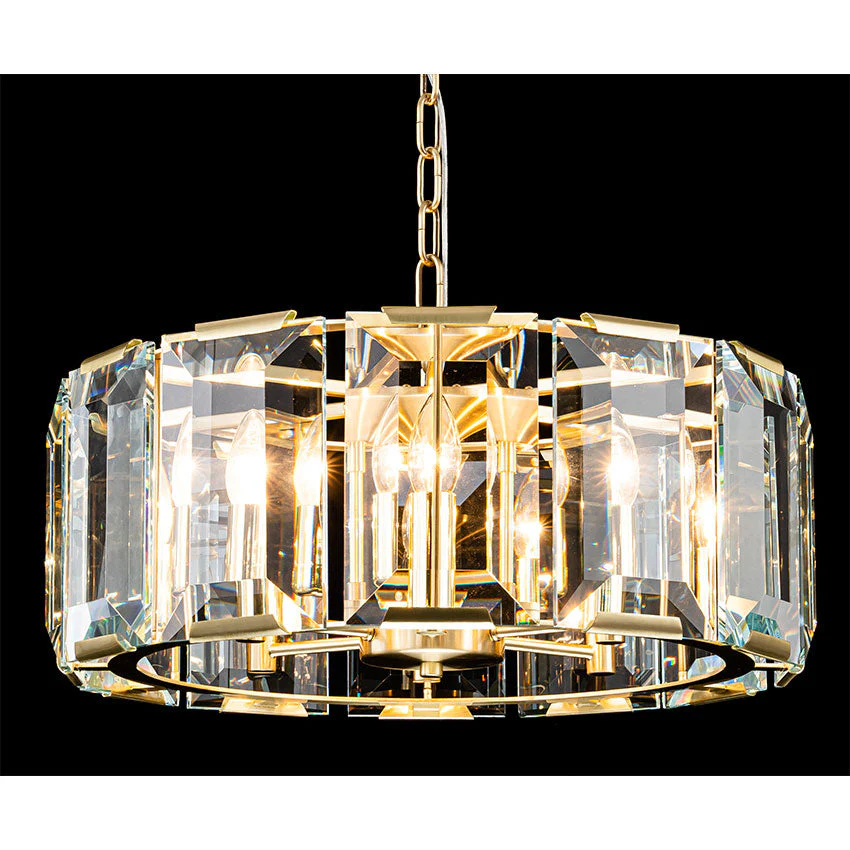Presocia Crystal Ceiling Light -  Satin Brass Finish