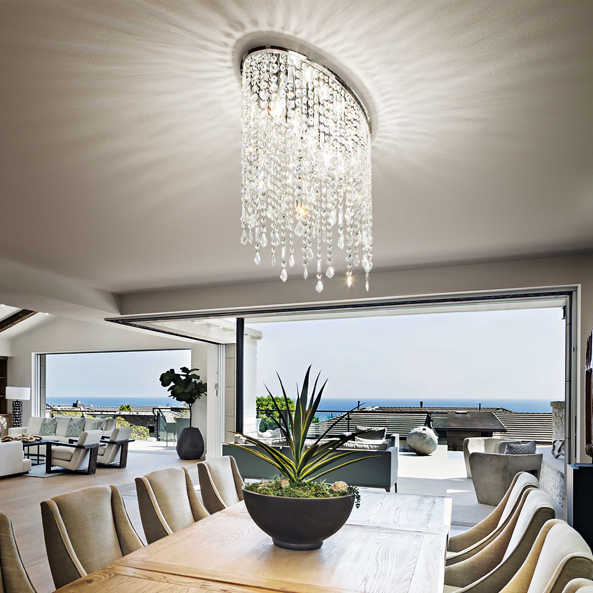 Rain Flush Light - Crystal Finish - Image 3