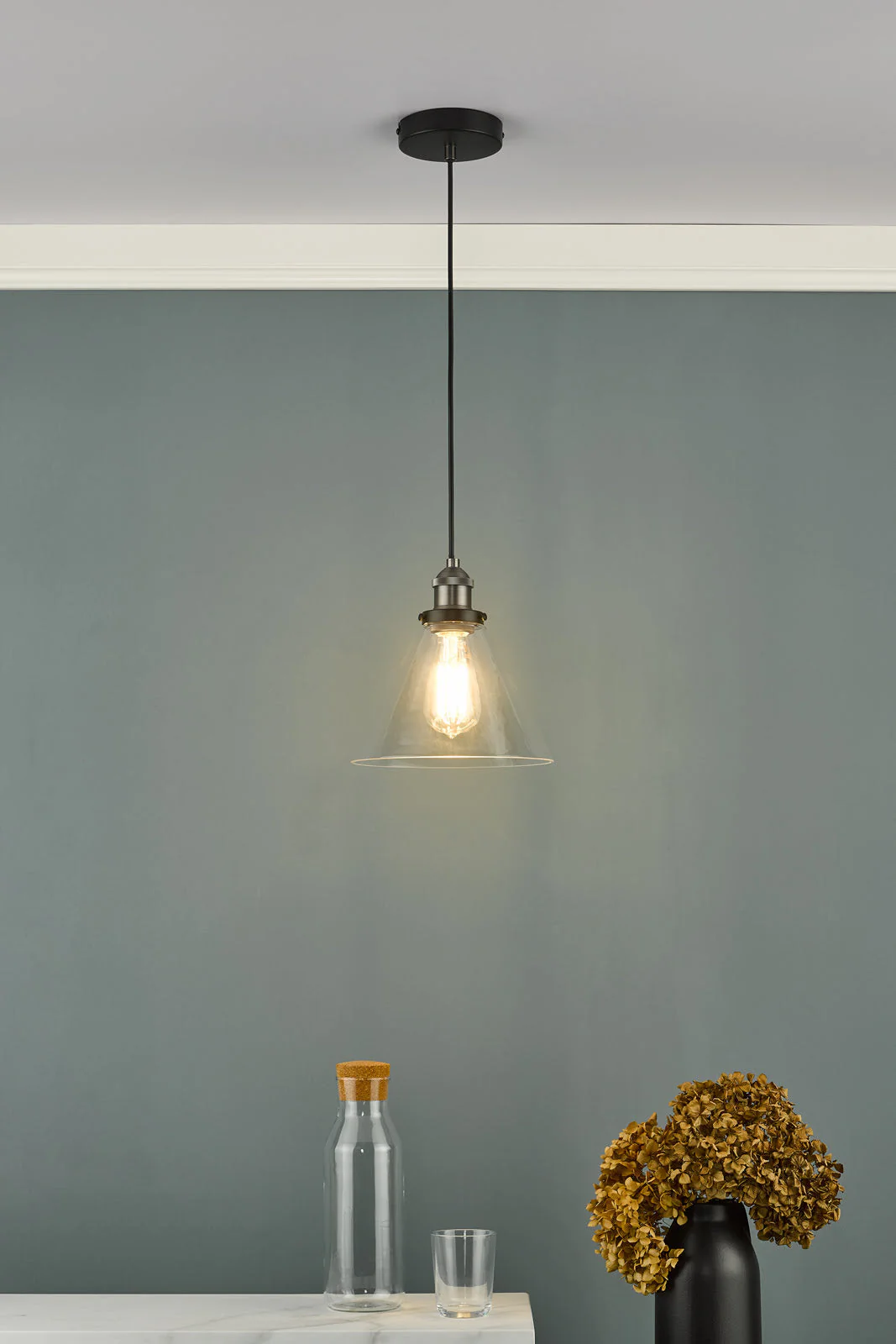 Ray 1 Light Pendant -  Antique Brass/Antique Nickel Finish - Image 5