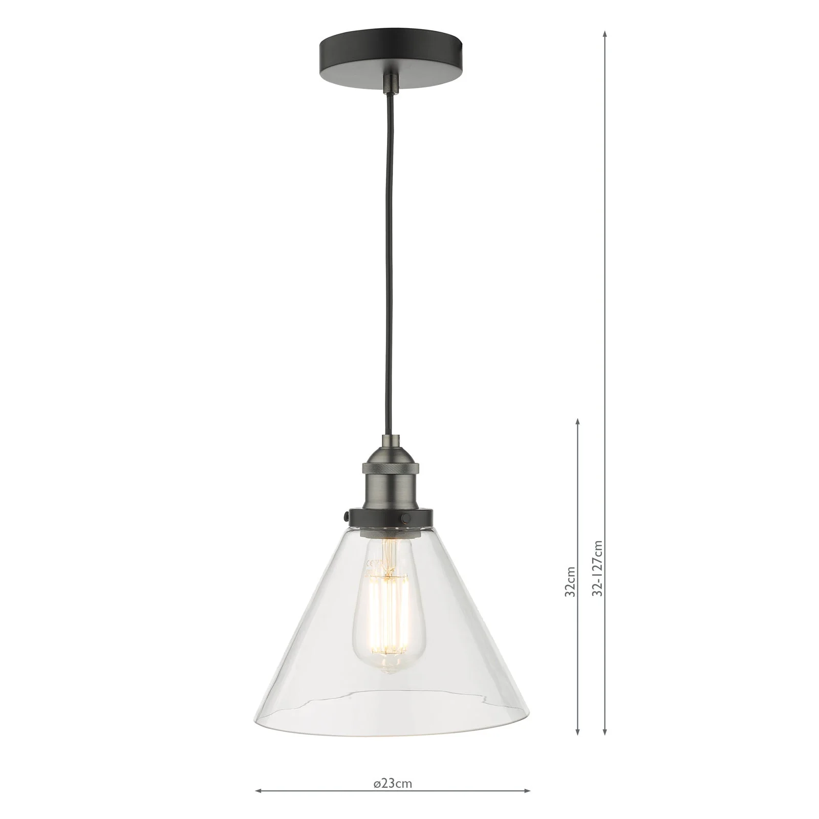 Ray 1 Light Pendant -  Antique Brass/Antique Nickel Finish - Image 7