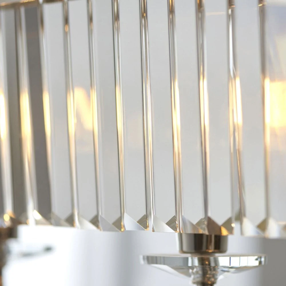 Regina 4 Light Linear Pendant-  Antique Brass/ Nickel & Clear Cut Glass - Image 4