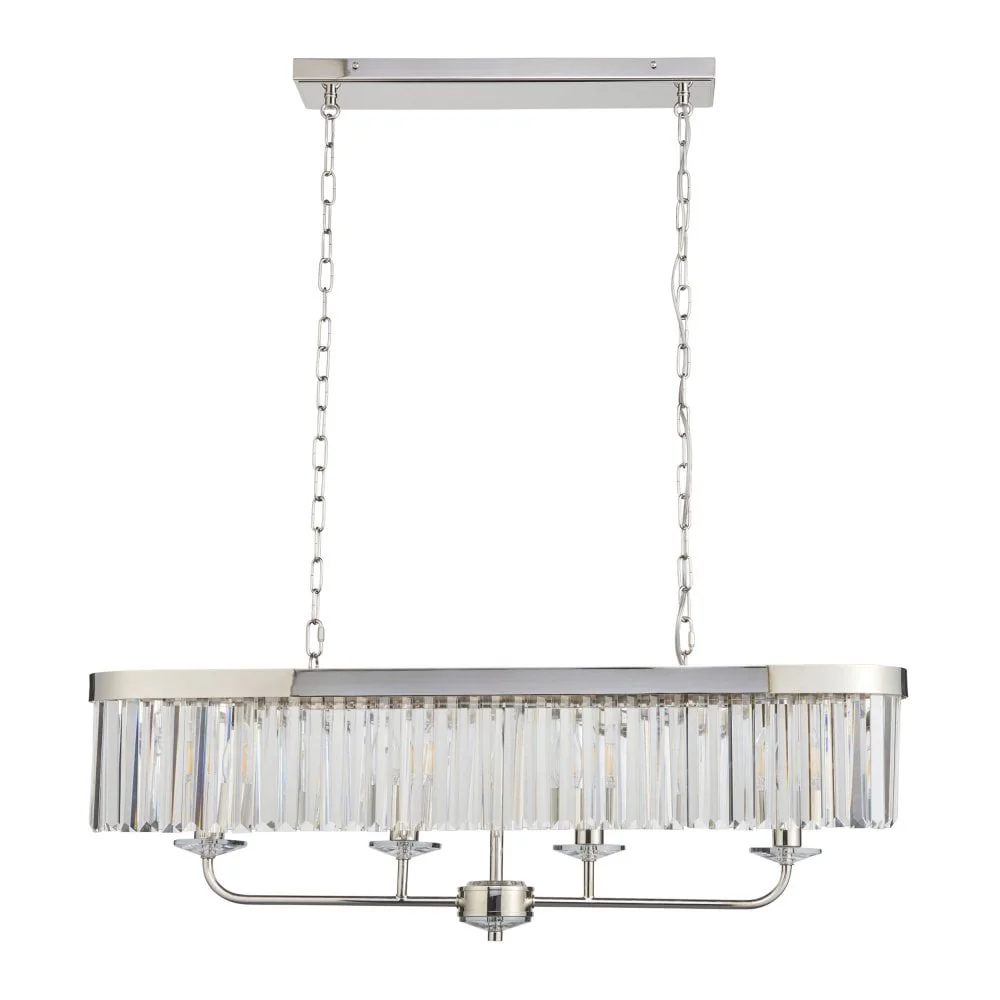 Regina 4 Light Linear Pendant-  Antique Brass/ Nickel & Clear Cut Glass - Image 7