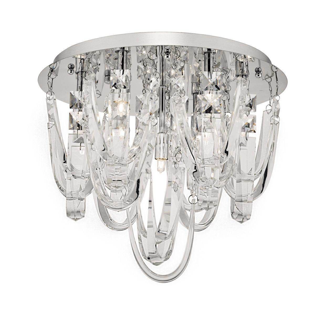 Roxanne 7Lt Flush Light  - Polished Chrome & Crystal