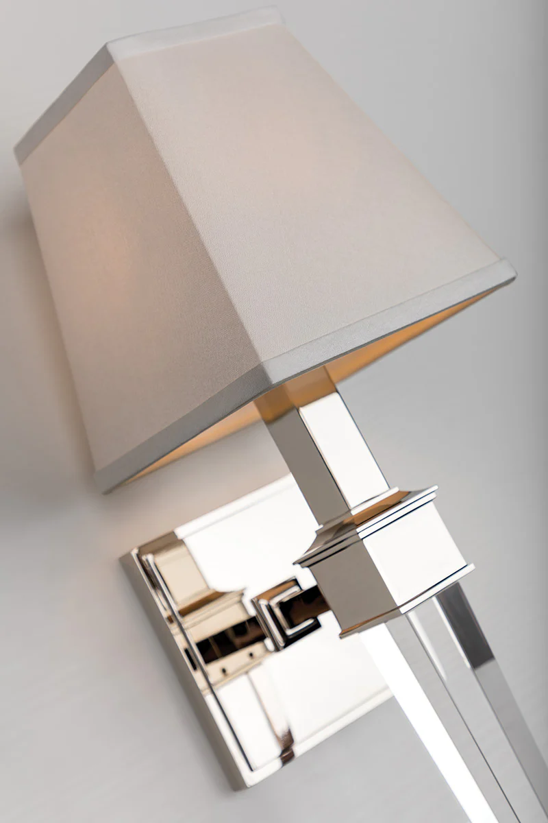 Ruskin 1Lt Wall Sconce-  Polished Nickel/ Aged Brass - Image 3