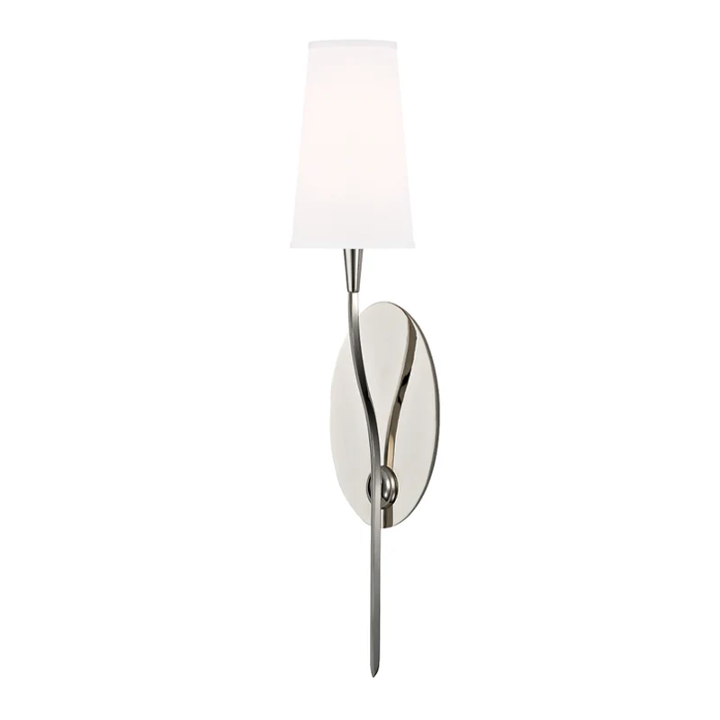 Rutland 1Lt Wall Sconce W/White Shade-  Polished Nickel/ Aged Brass - Image 2