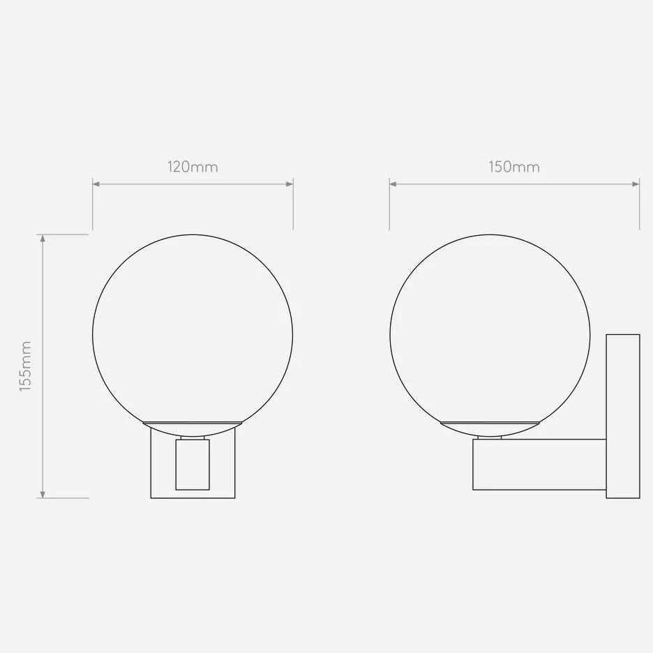 Sagara Bathroom Wall Light IP44 - Polished Chrome / Matt Black - Image 5