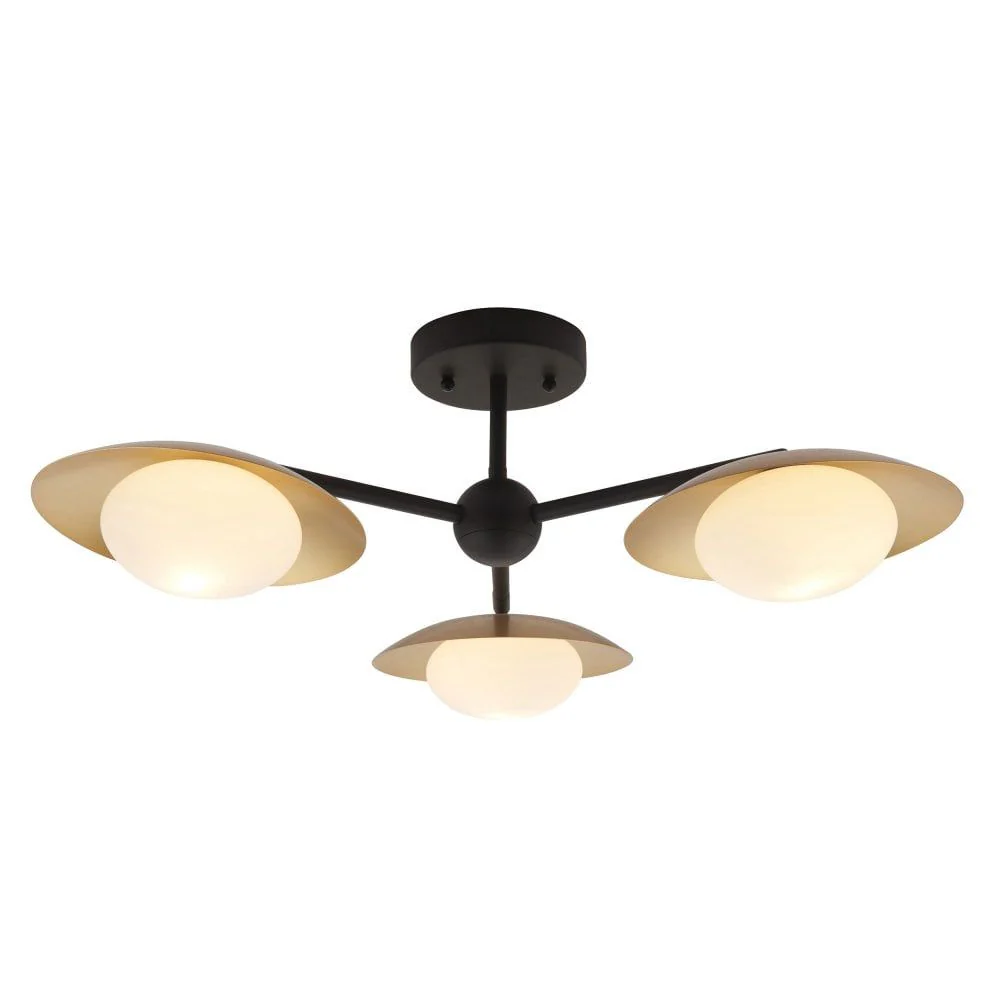 Satellite 3Lt Semi Flush Dark Bronze Finish