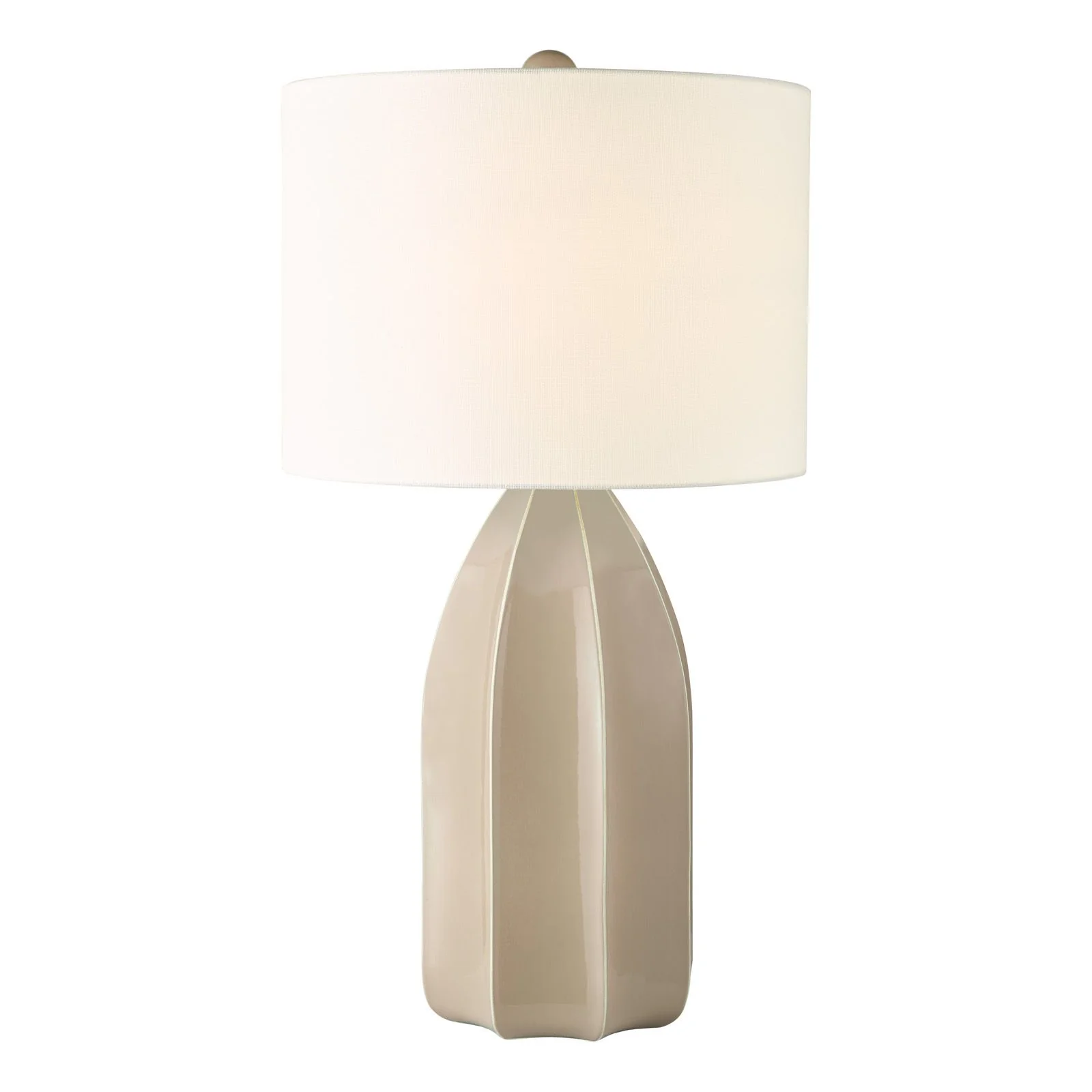 Saundra Table Lamp-  Taupe and Matt Antique Brass With Shade
