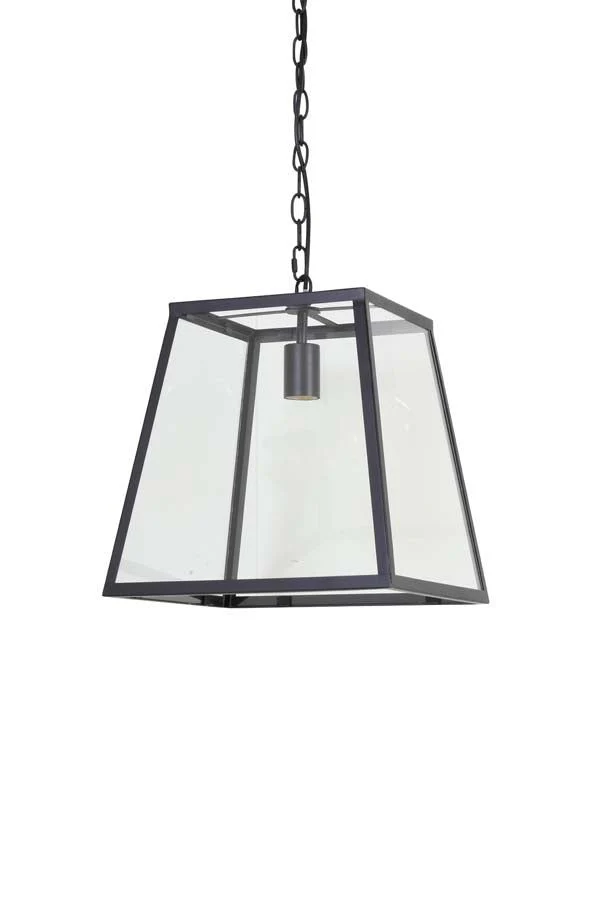 Saunte Hanging Lamp, Black & Glass Finish