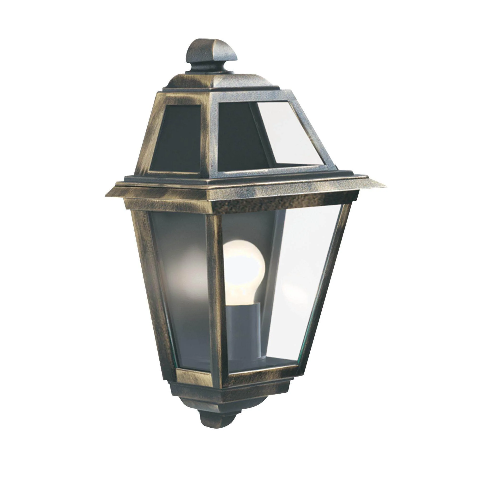 New Orleans Outdoor Flush Wall Light IP44 - Black Gold