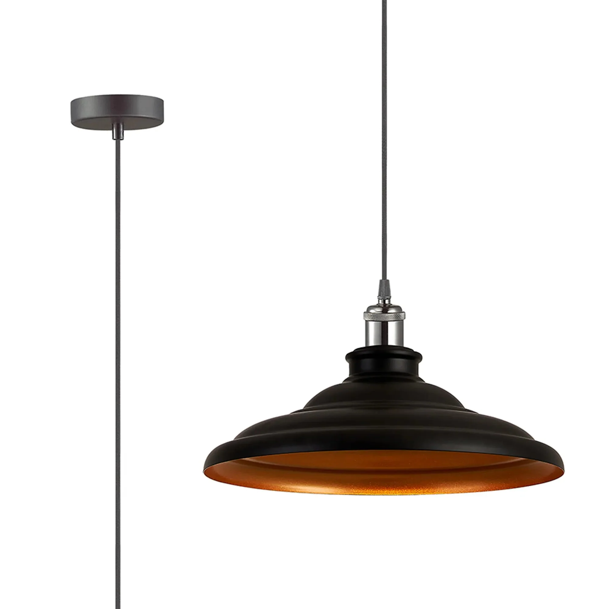Sidley  1 Light Knurled Cable Pendant- Various Colours - Image 10