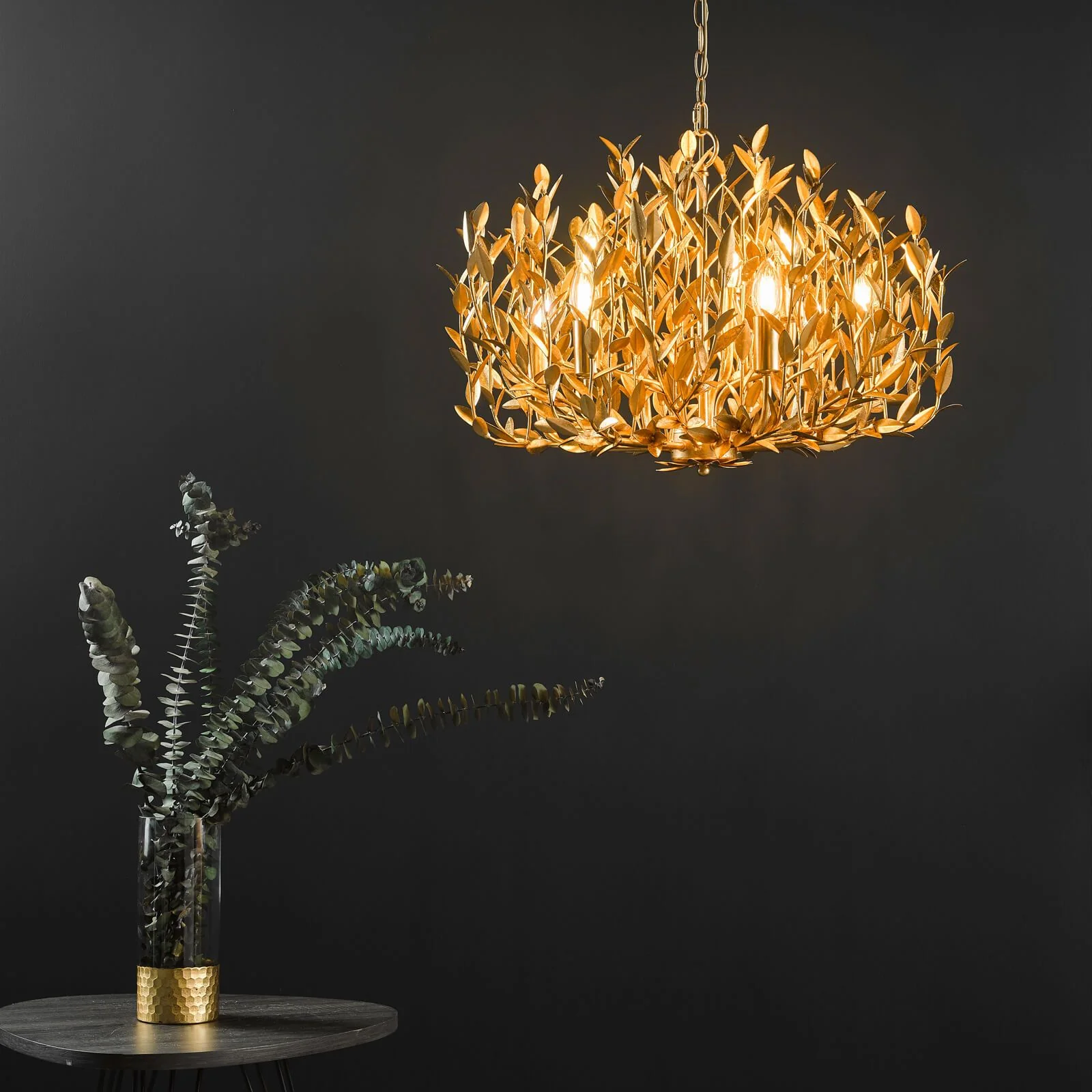 Silvius 9/12 Light Oval Pendant Gold Leaf - Image 4