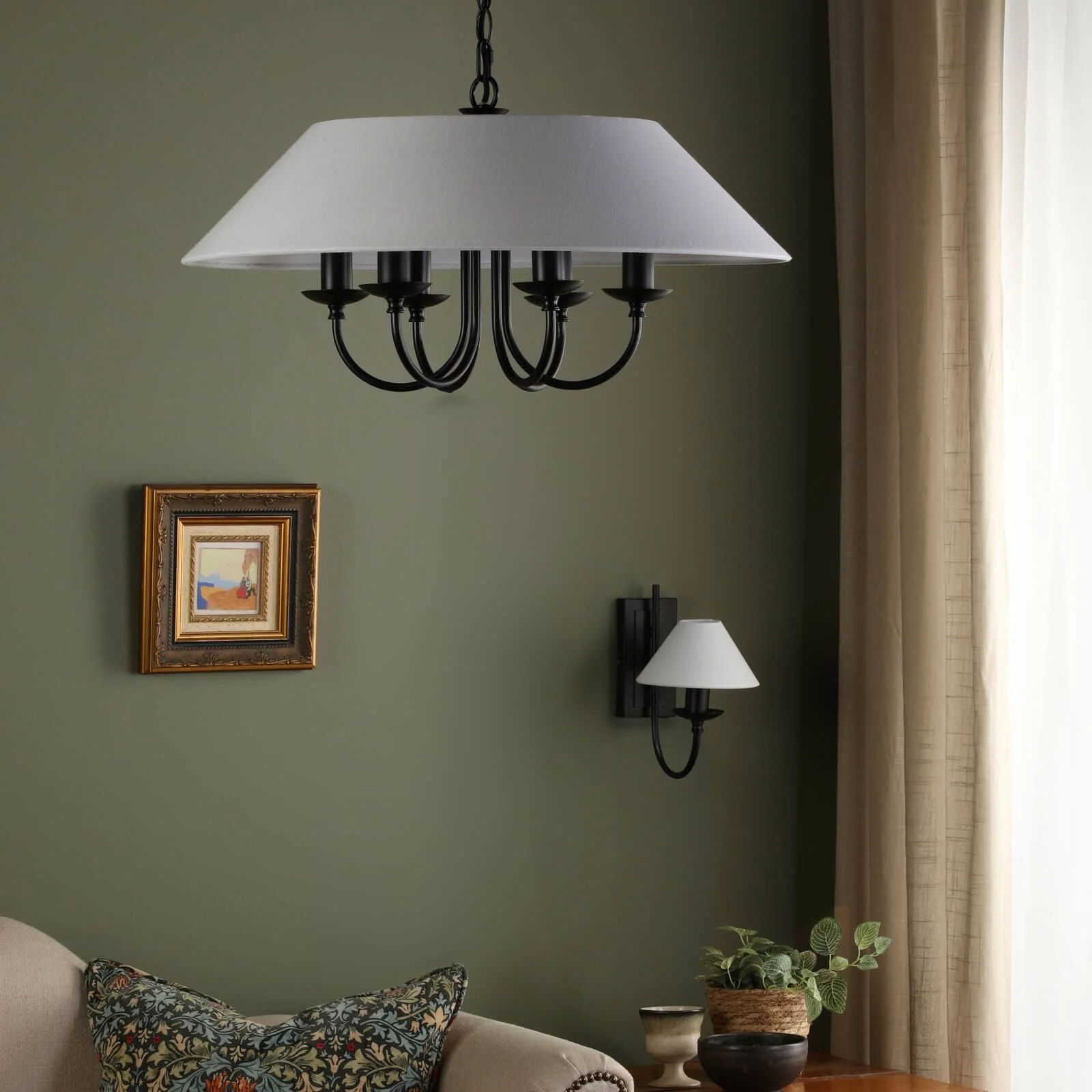 Sivan 3/6 Light Pendant Matt Black With Shade - Image 15