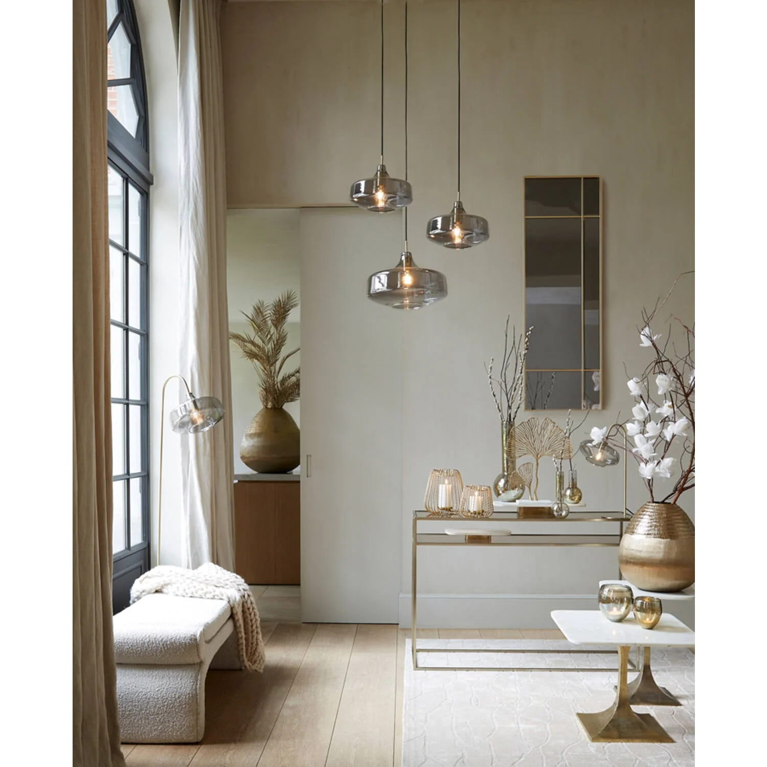 Solna 1Lt Pendant - Black & Smoked Glass - Image 5