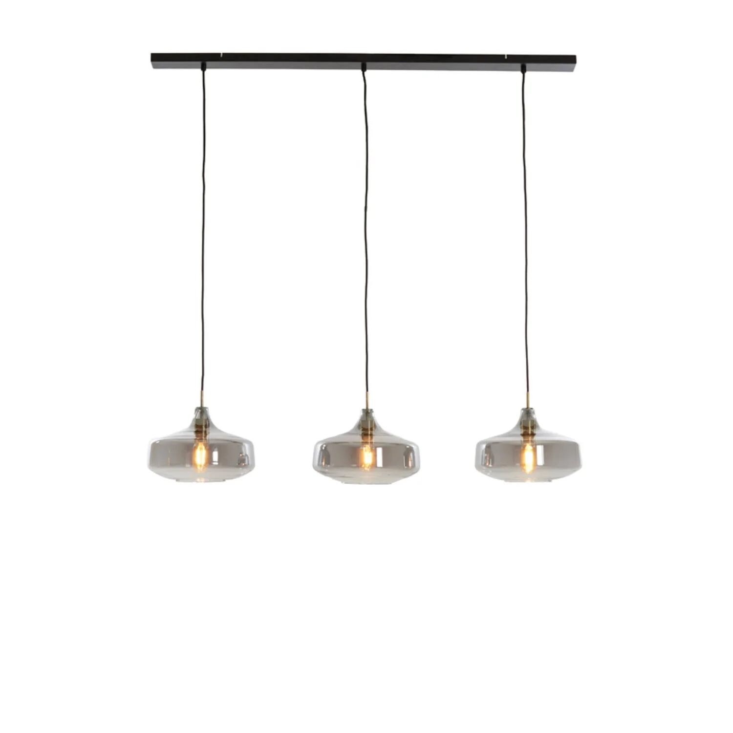 Solna 3Lt Island Pendant - Antique Bronze & Smoked Glass