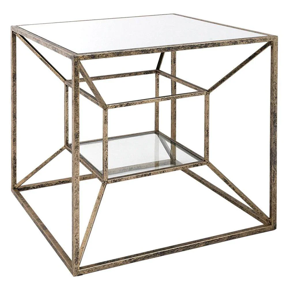 Solomon Lamp Table - Gold and Black Finish