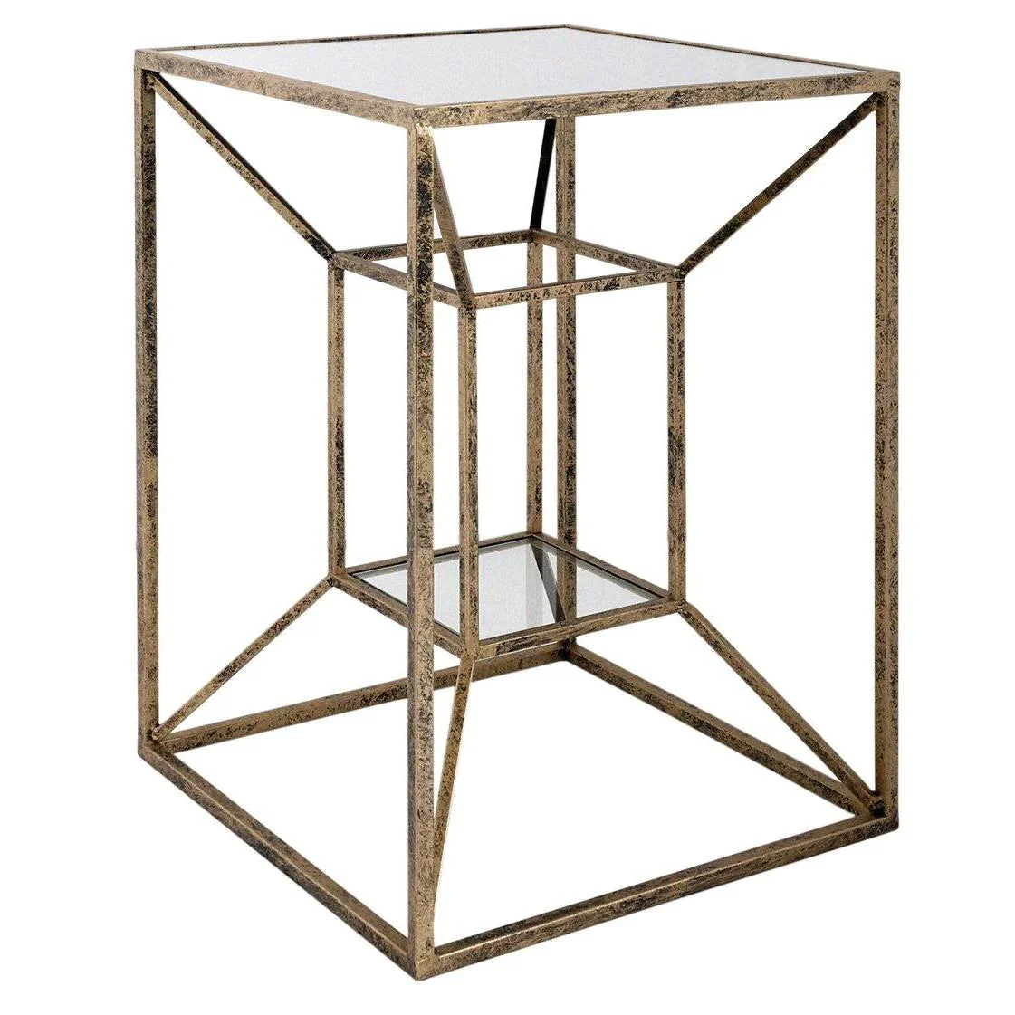 Solomon Side Table - Gold & Black Finish