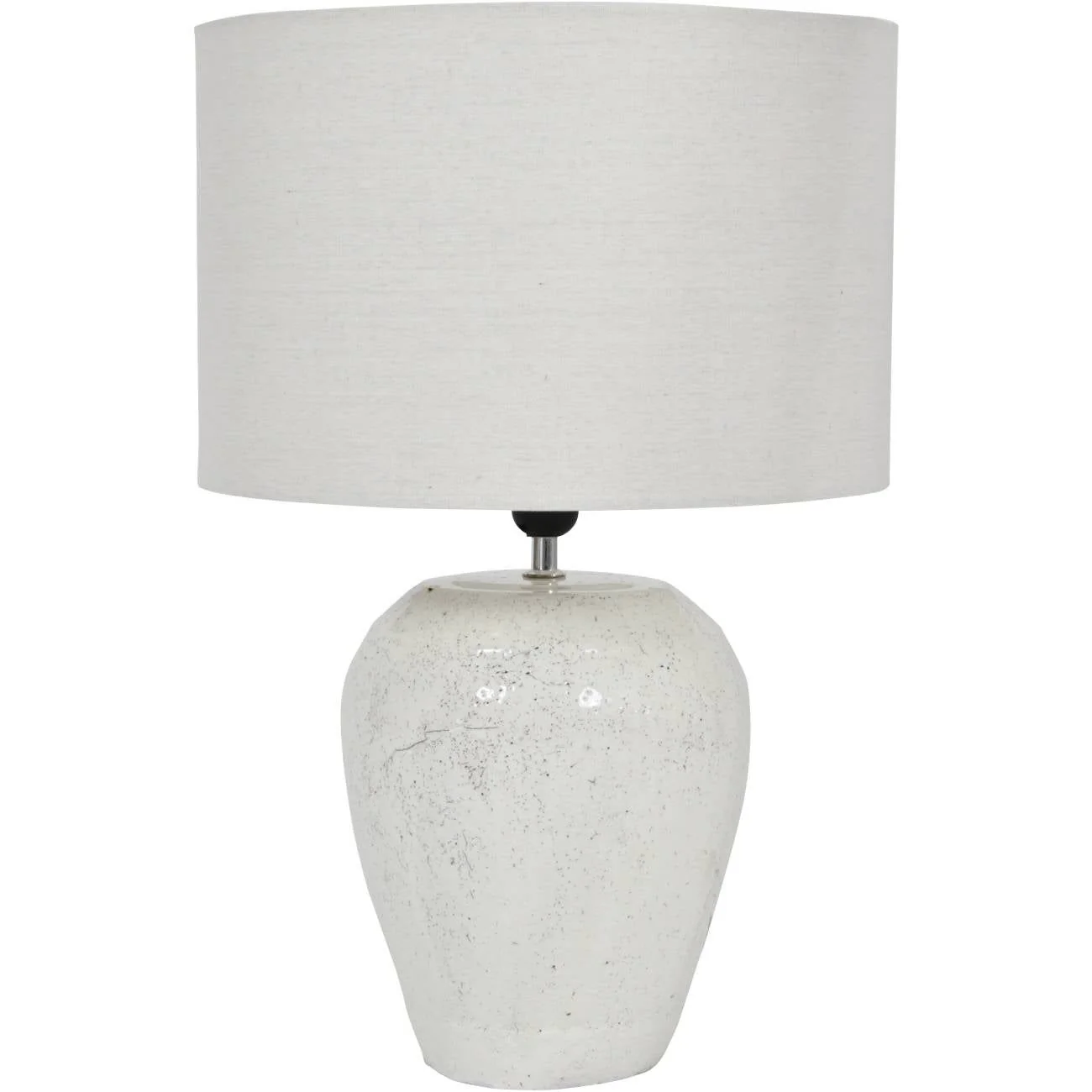 Speckle Terracotta Table Lamp With Shade - Glazed White Finish