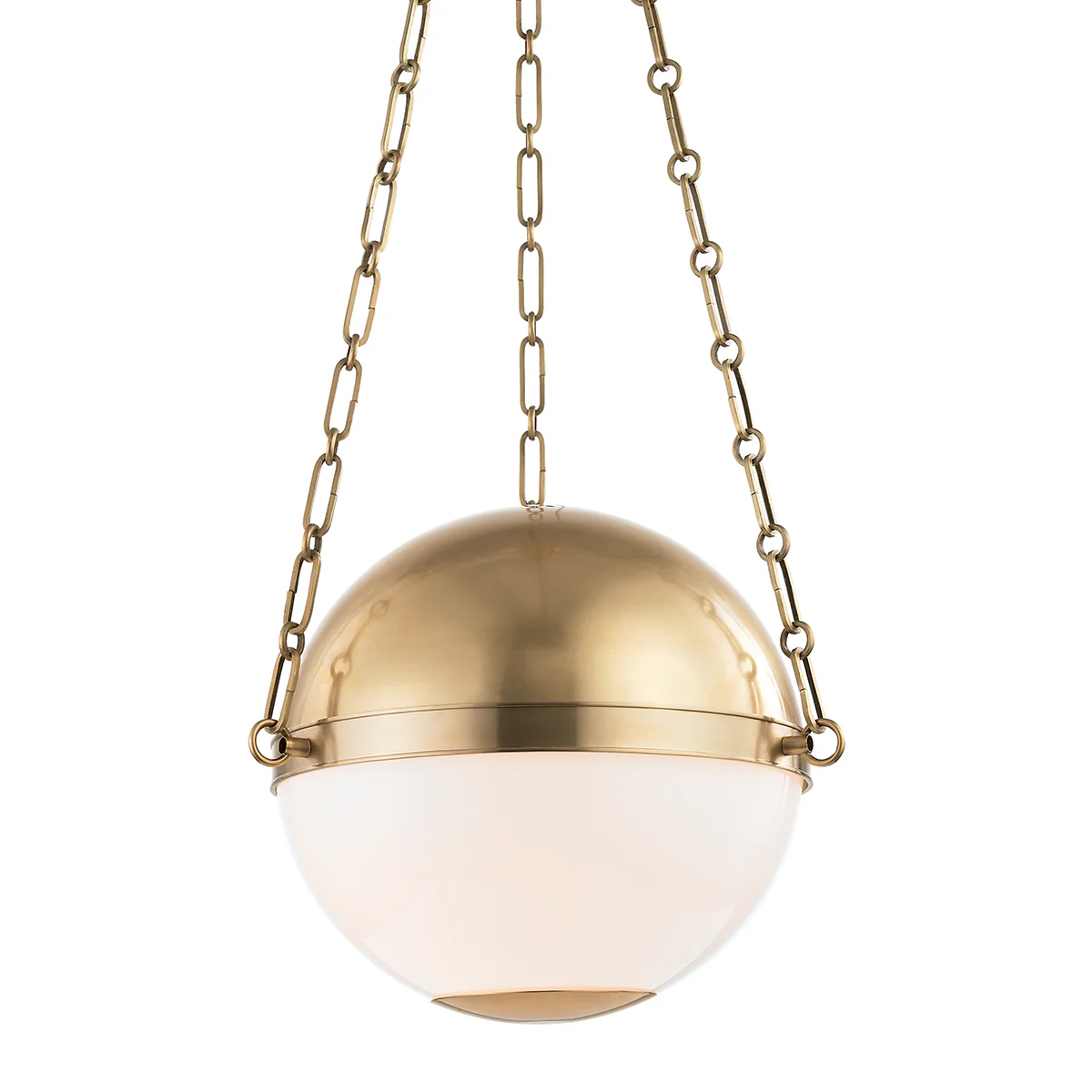 Sphere 2/3Lt Pendant - Aged Brass