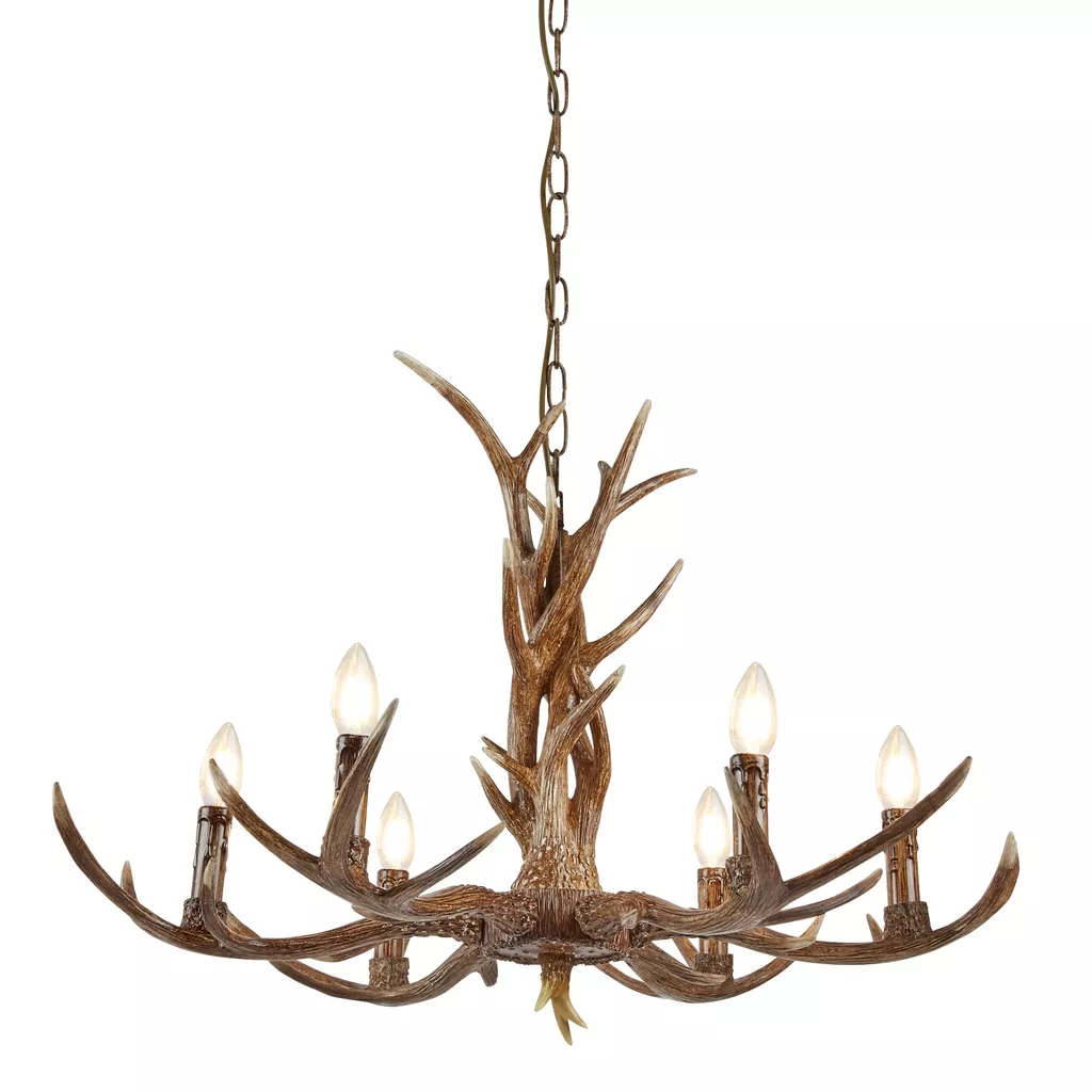 Stag 6Lt/12Lt Chandelier- Brown Resin