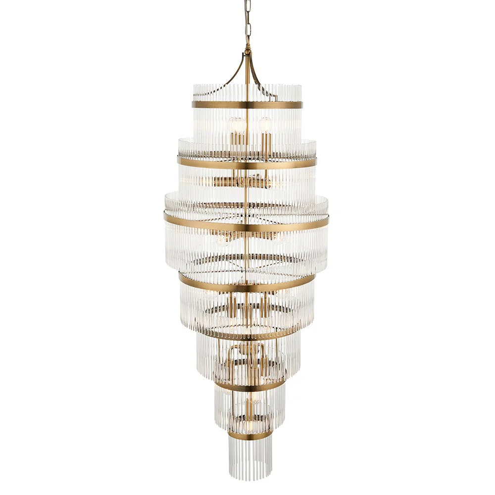 Stefan 21Lt Chandelier - Antique Brass