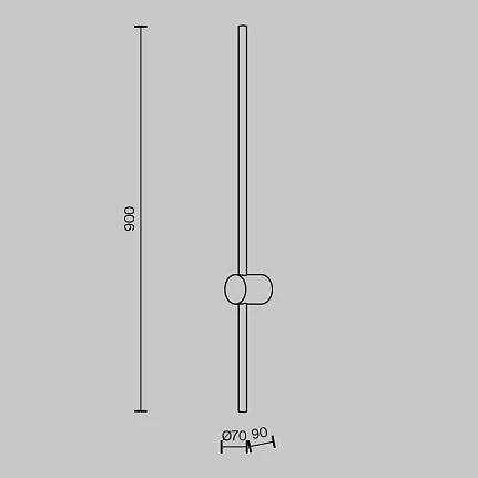 Stick LED Wall Light - Brass/Black - Image 5
