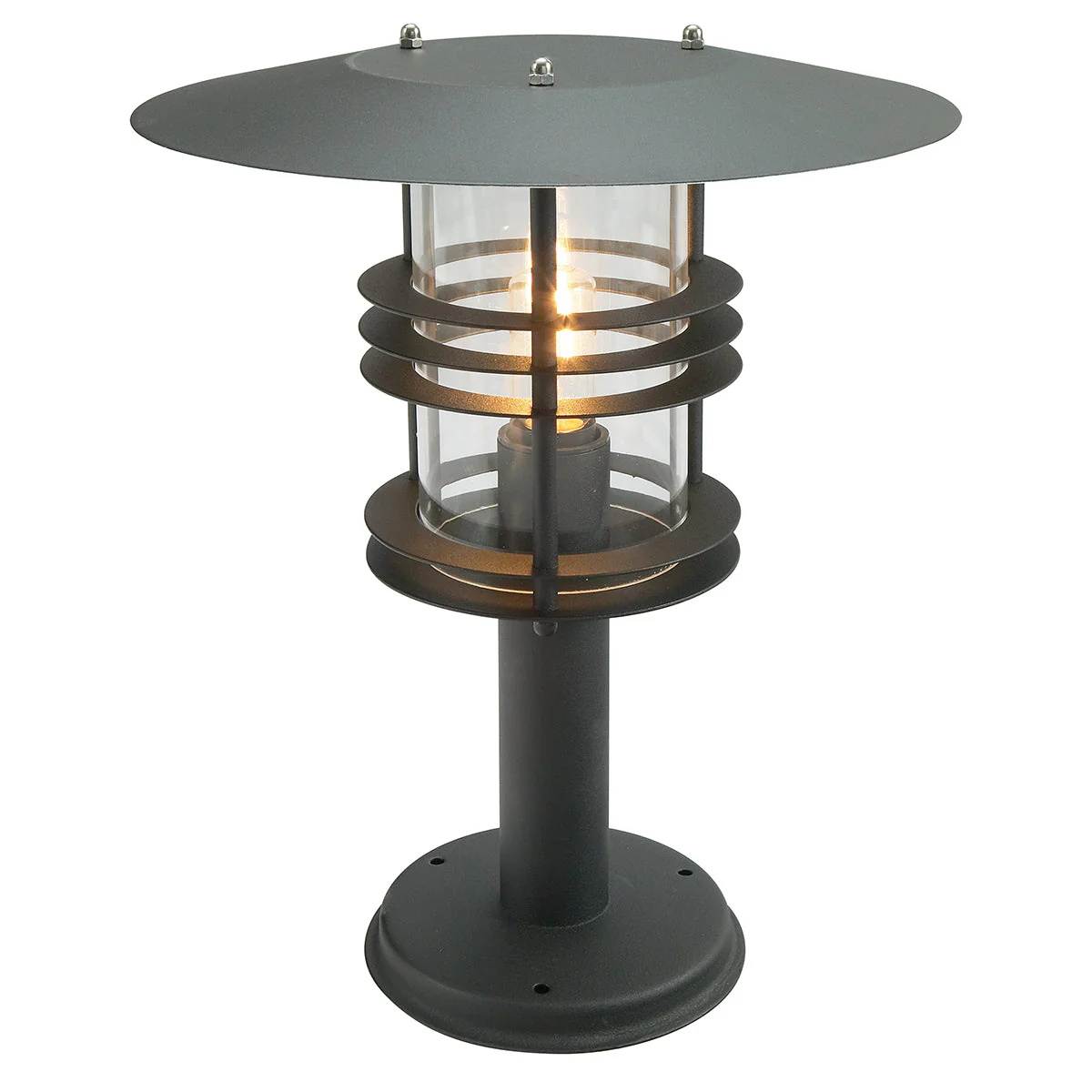 Stockholm 1 Light Grande Pedestal - Black/Galvanised Finish