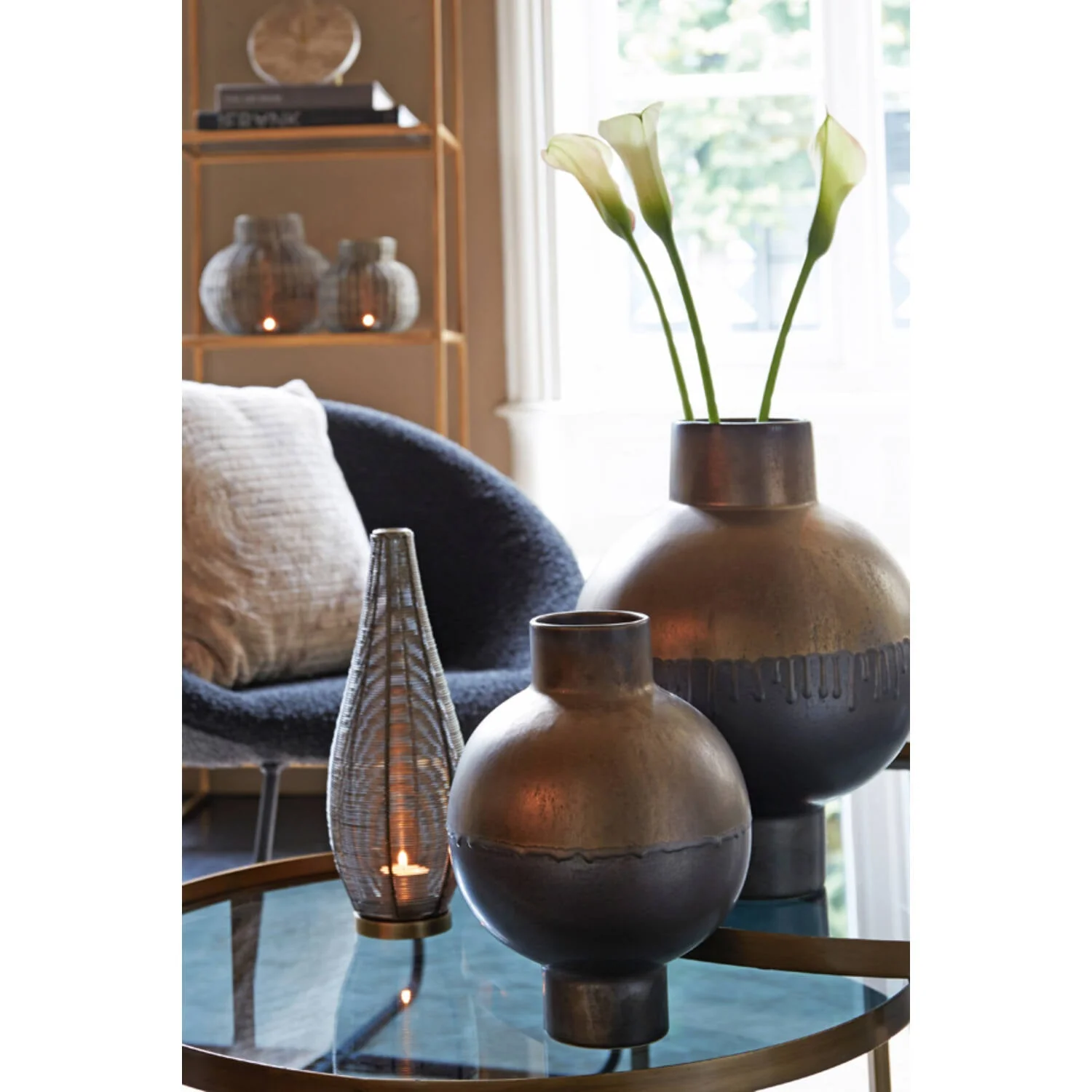 Suneka Medium/Large Tealight - Antique Copper/Matt Black/Antique Bronze/Shiny Gold Finish - Image 20