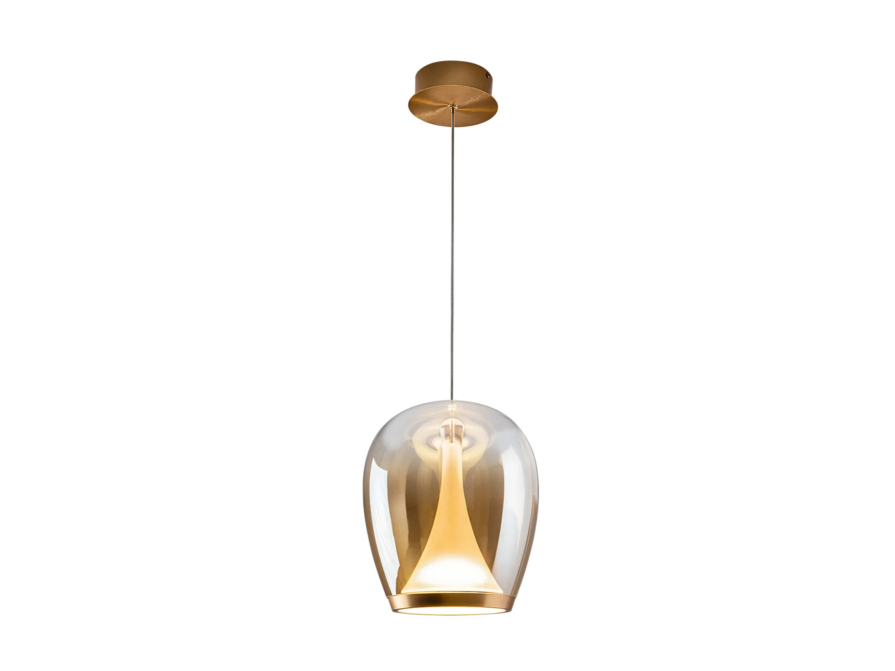 Suspiro Pendant Light- Chrome Smokey/ Golden Amber Finishes - Image 9