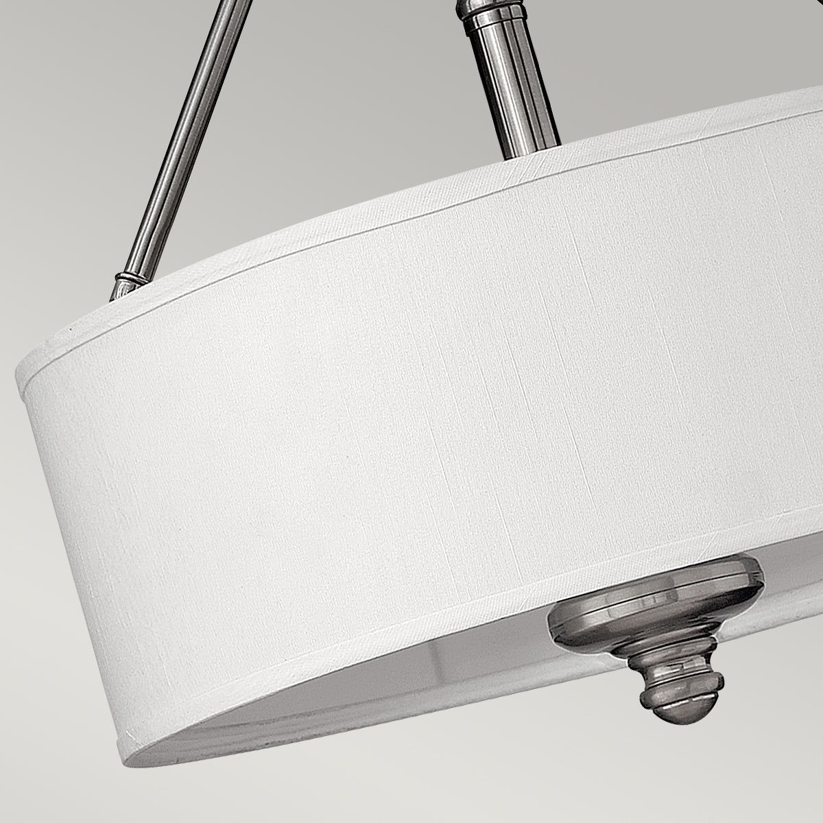Sussex 3Lt Semi Flush Ceiling Light -  Brushed Nickel Finish - Image 3