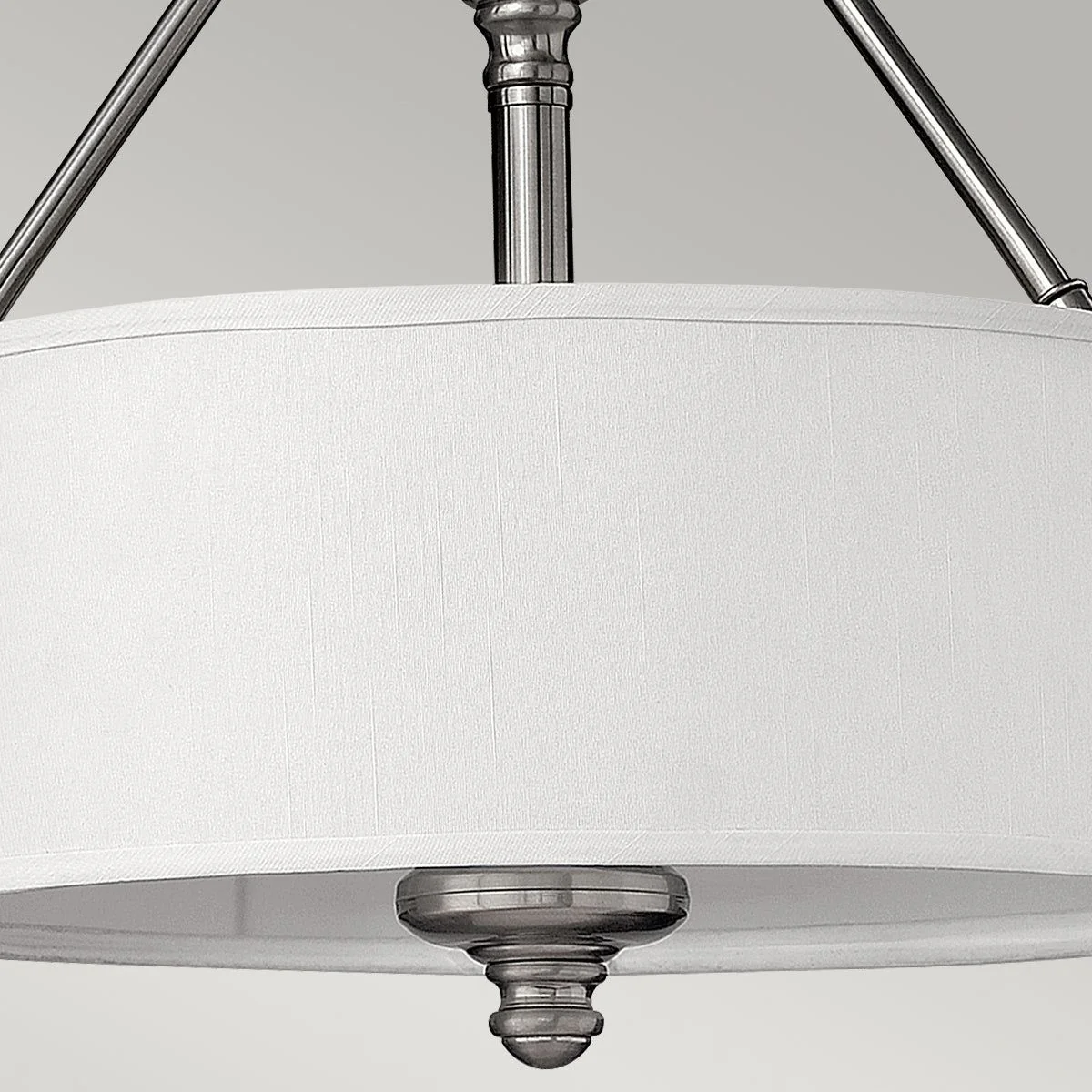 Sussex 3Lt Semi Flush Ceiling Light -  Brushed Nickel Finish - Image 4