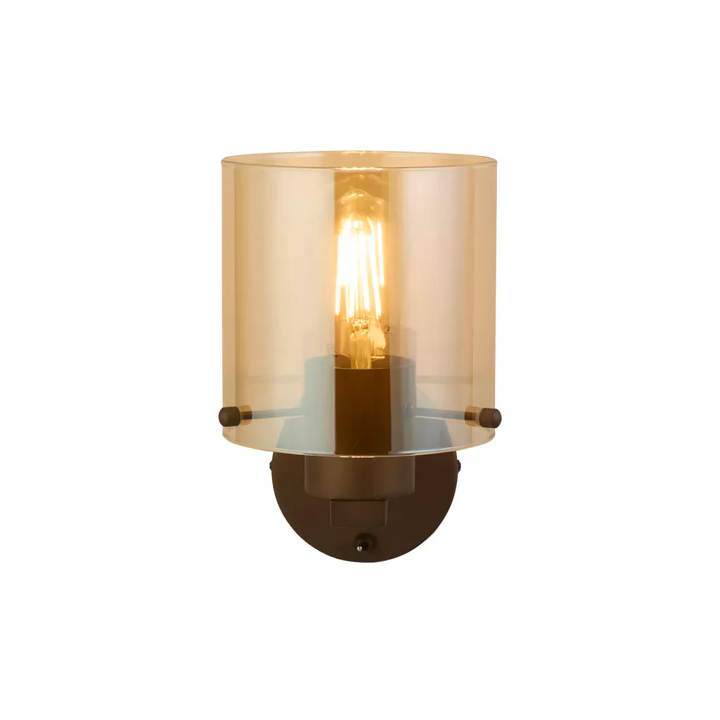 Sweden 1Lt Wall Light - Matt Black & Mocha Finish