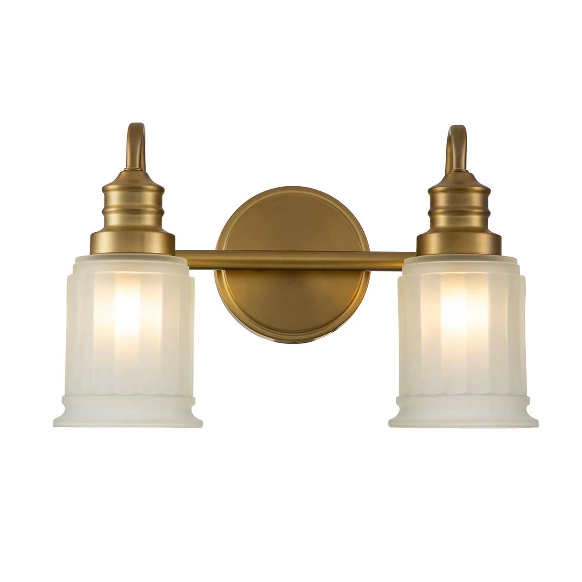 Swell 2 Light Wall Light IP44 – Brushed Brass/Polished Chrome