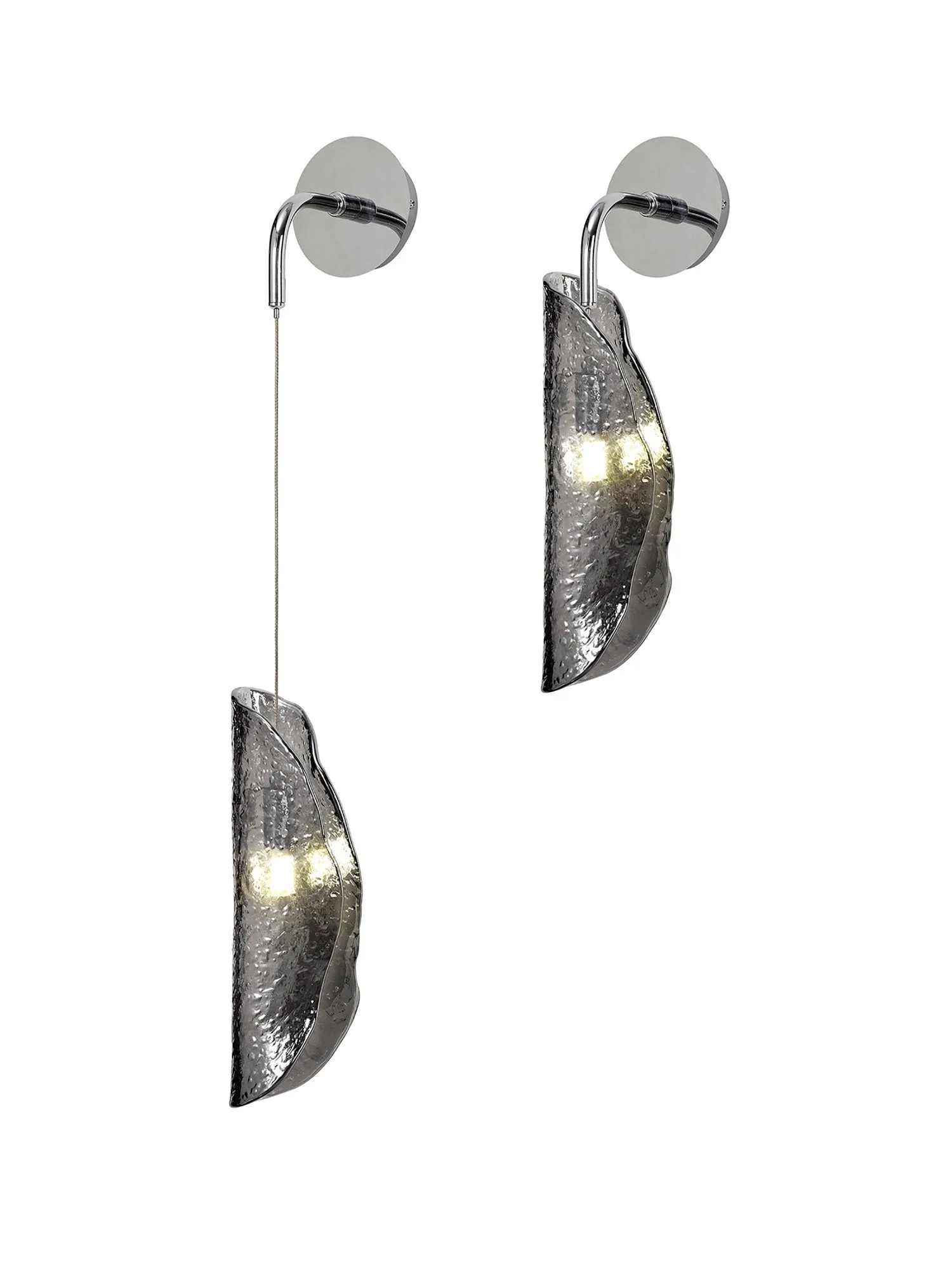 Syros Wall Light, 1 x G9, Polished Chrome/Amber Glass/Smoked Glass/Clear Glass