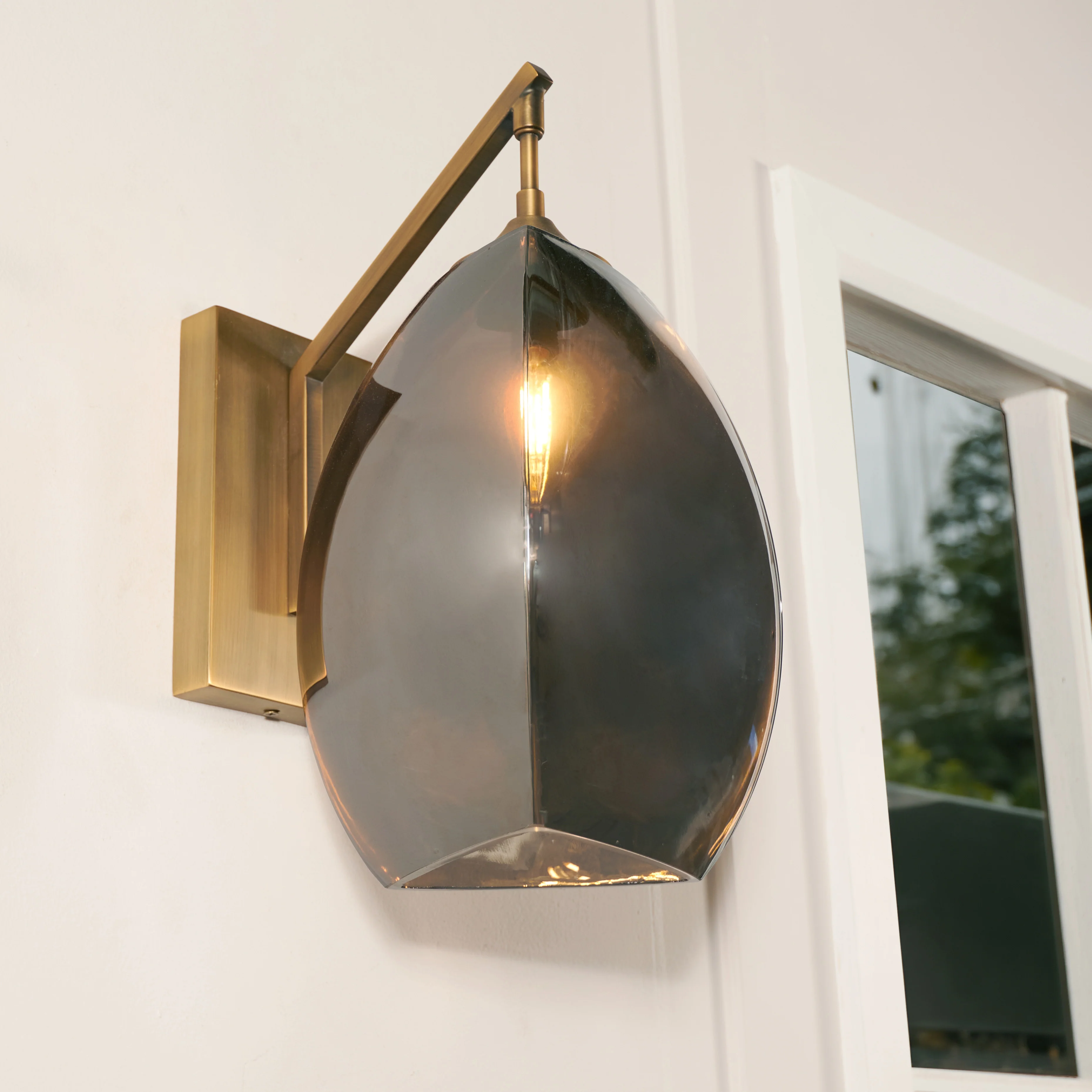Talence Wall Lamp - Brass & Smoked Glass - Image 2
